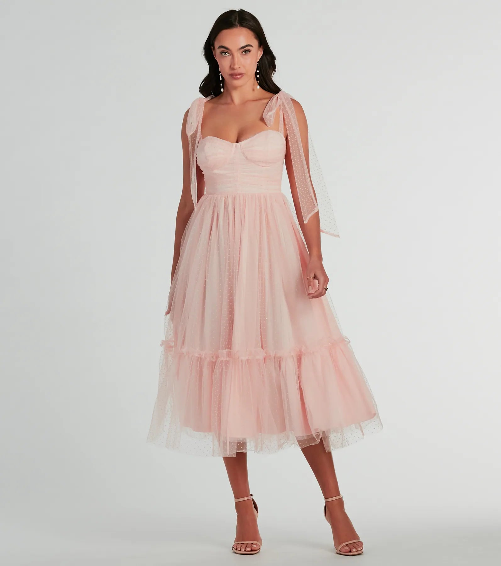 Arielle Bow Strap A-Line Midi Formal Dress - Image 4