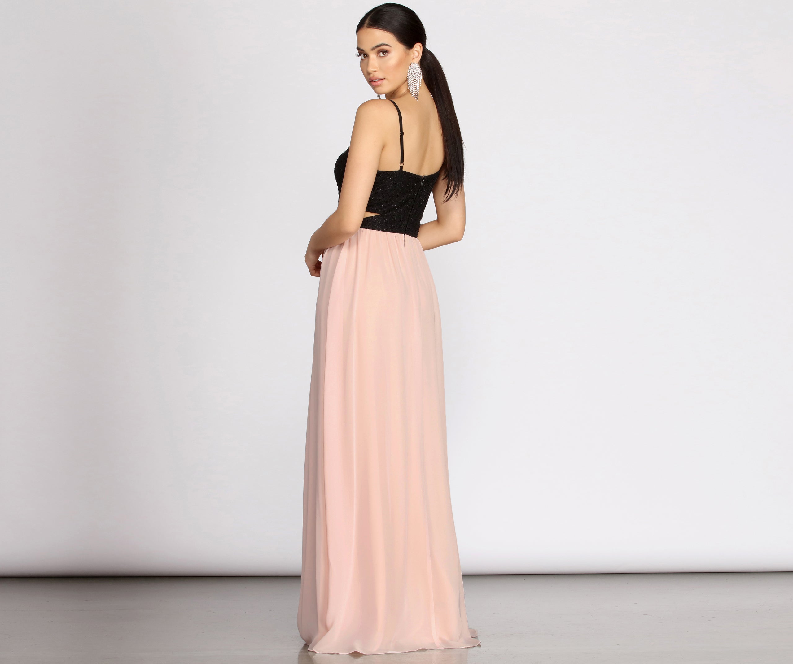 Tabia Rhinestone Infinity Trim A-Line Dress - Image 2