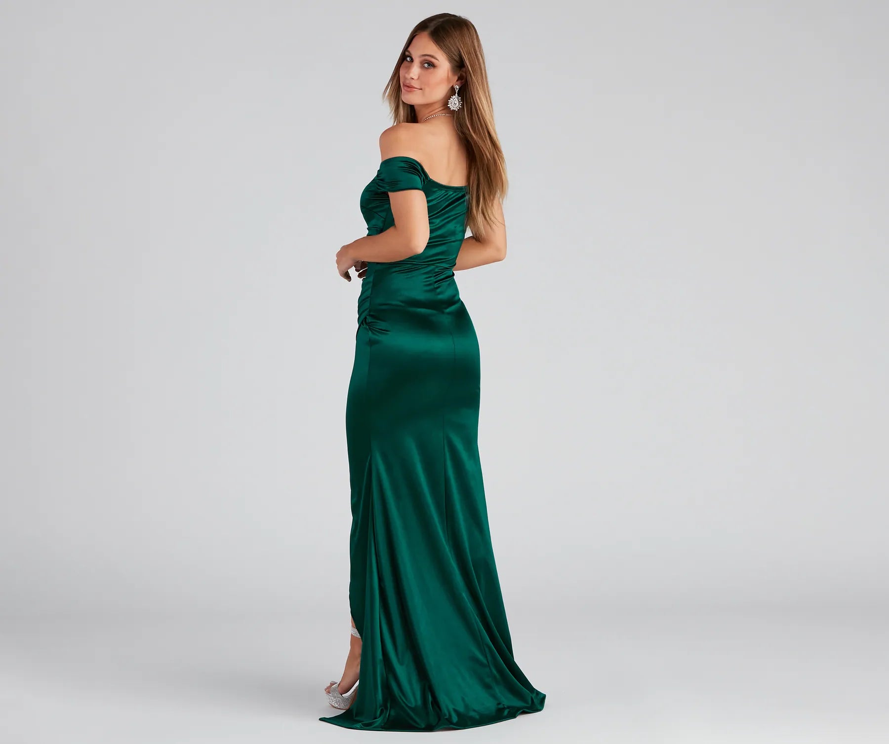 Valencia Formal Off-The-Shoulder Wrap Dress - Image 6