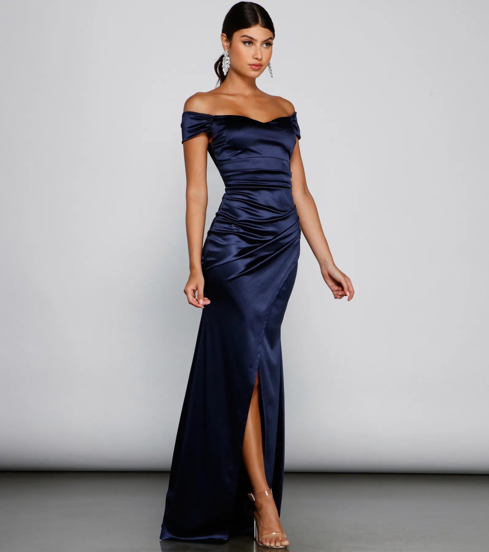 Valencia Formal Off-The-Shoulder Wrap Dress - Image 9