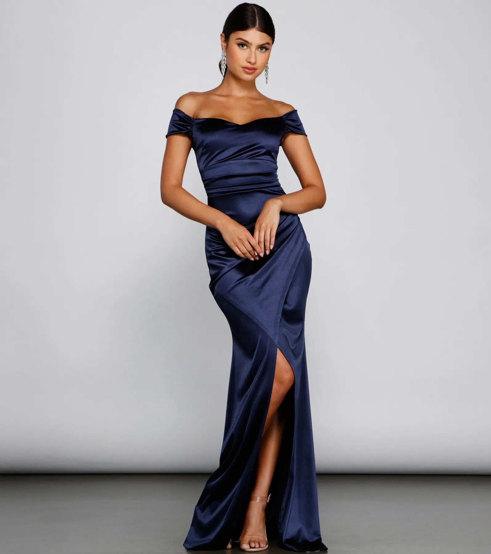 Valencia Formal Off-The-Shoulder Wrap Dress - Image 12