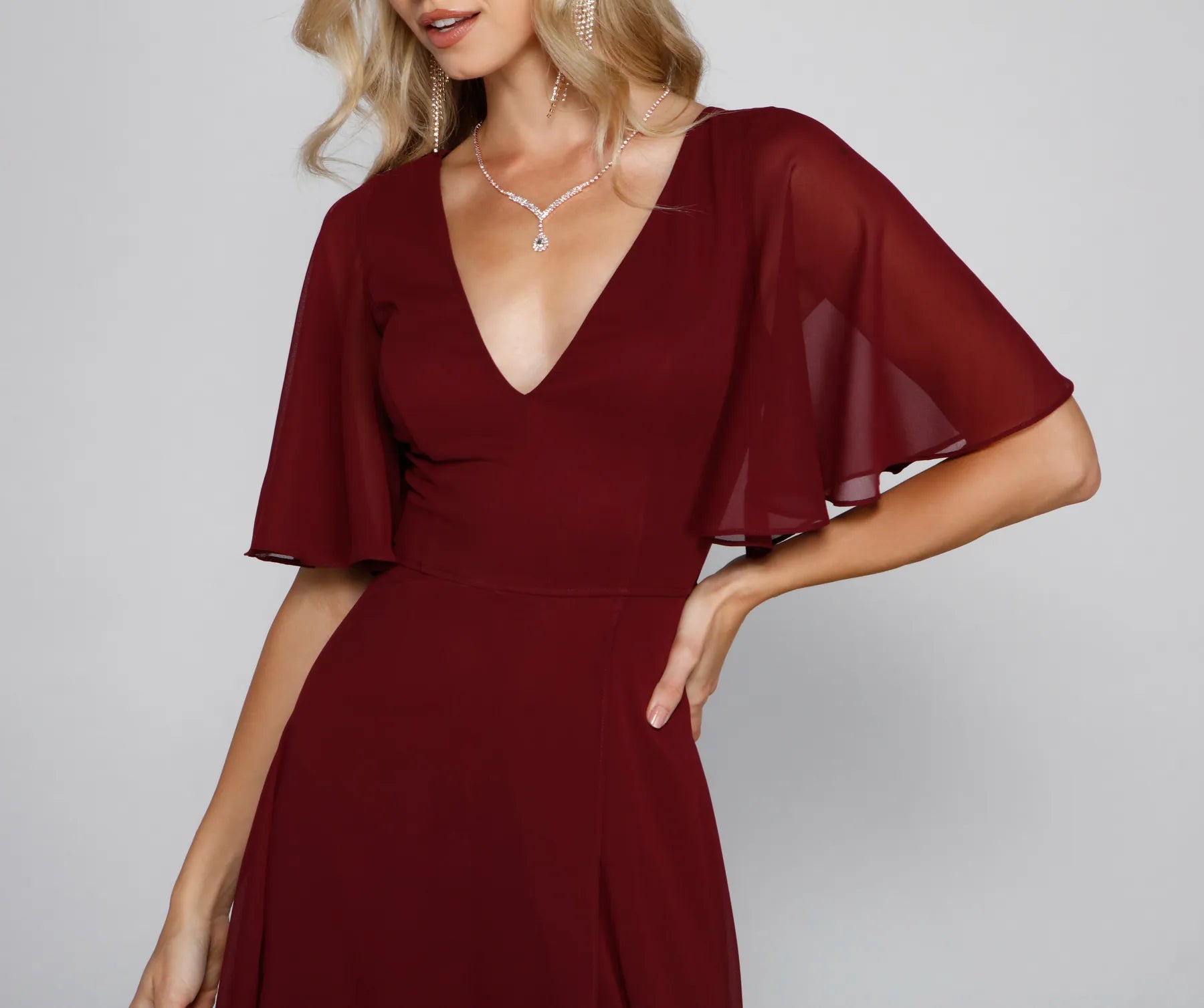 Greta Formal High Slit Chiffon Dress - Image 8