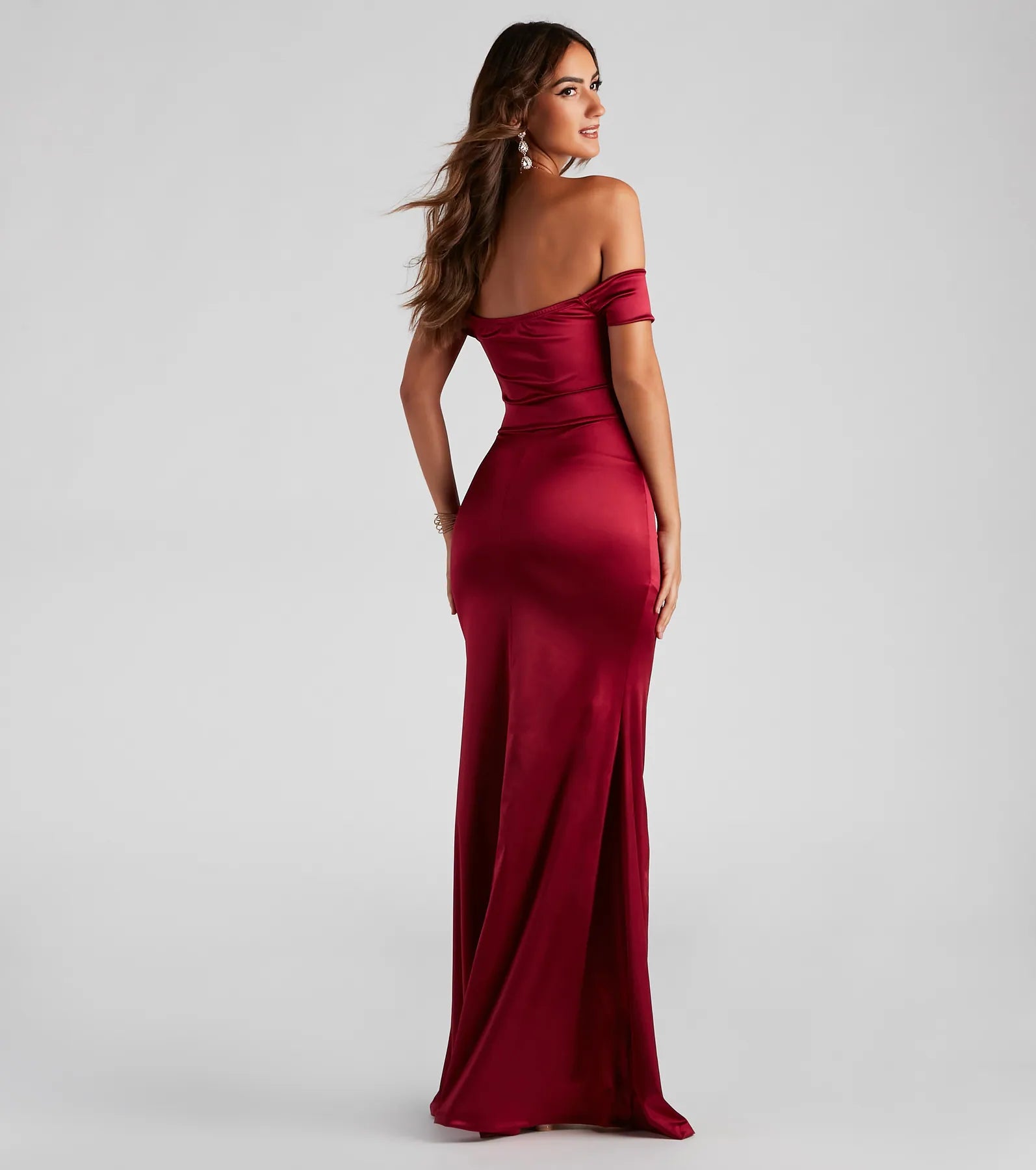 Valencia Formal Off-The-Shoulder Wrap Dress - Image 15