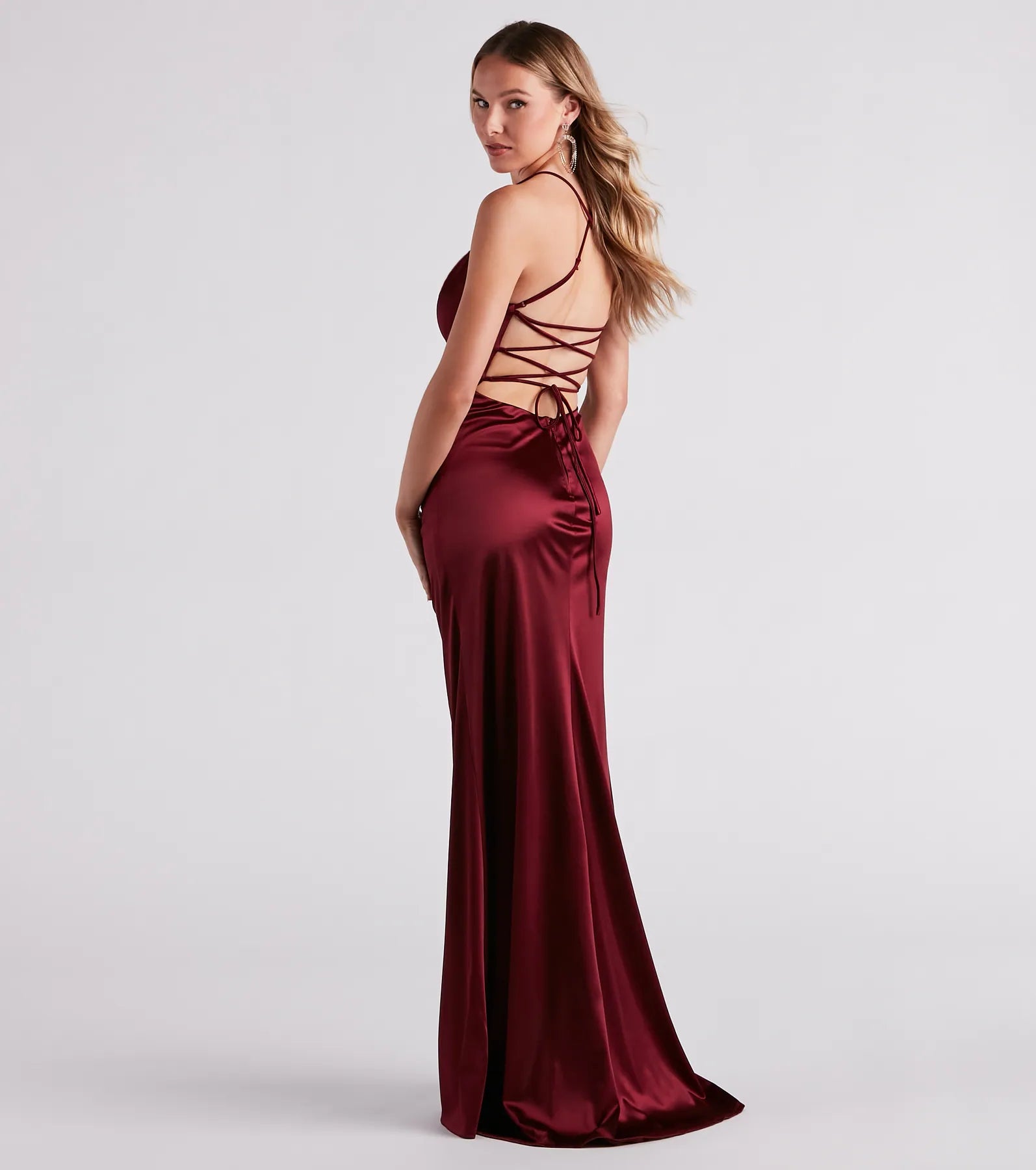 Serenity Ruched Satin Formal Dress - Image 10