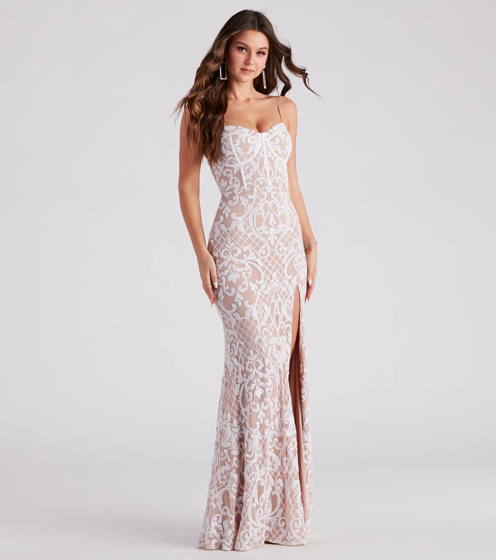 JoJo Sequin Bustier Formal Dress