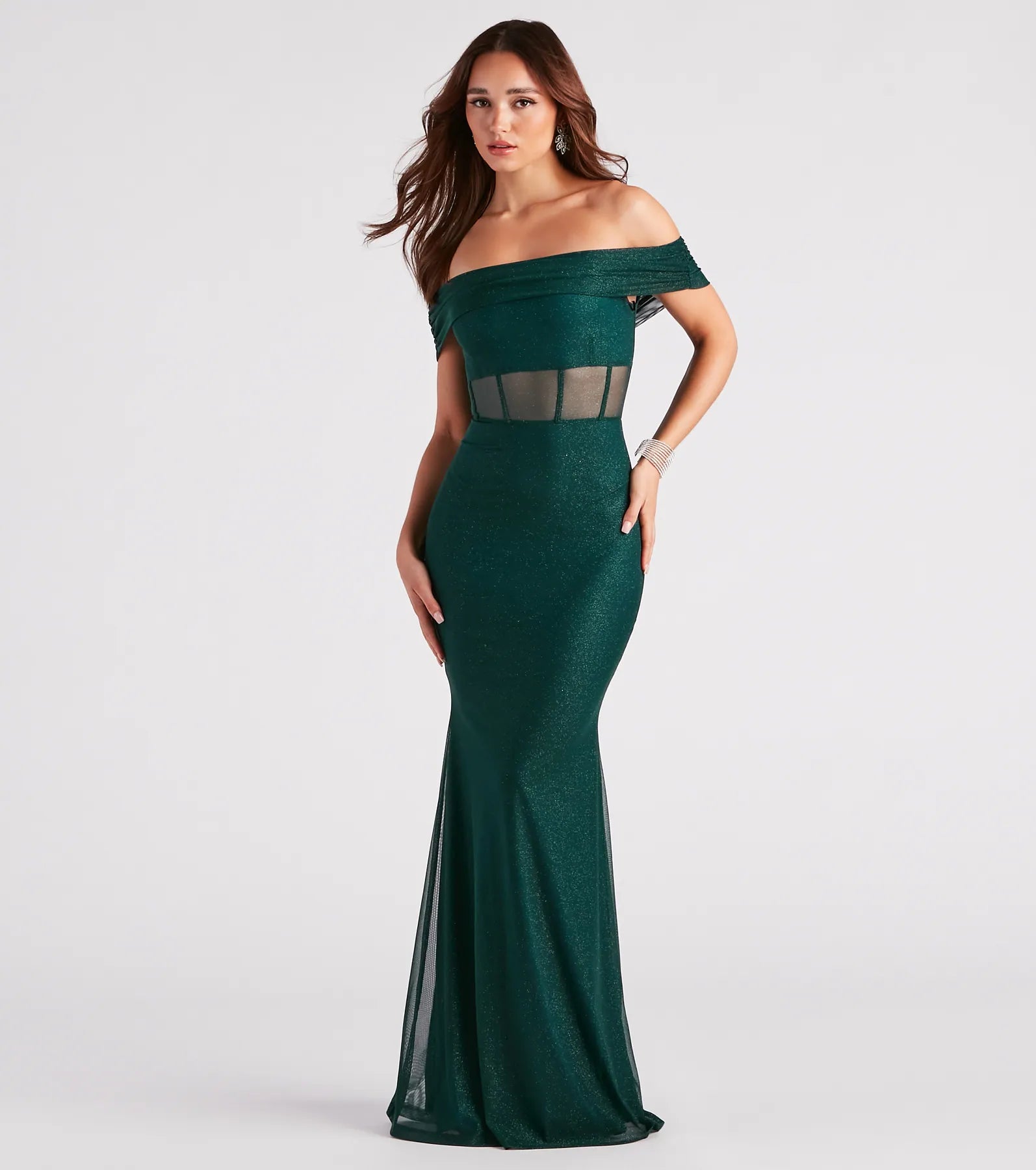 Alice Formal Glitter Off The Shoulder Dress - Image 5