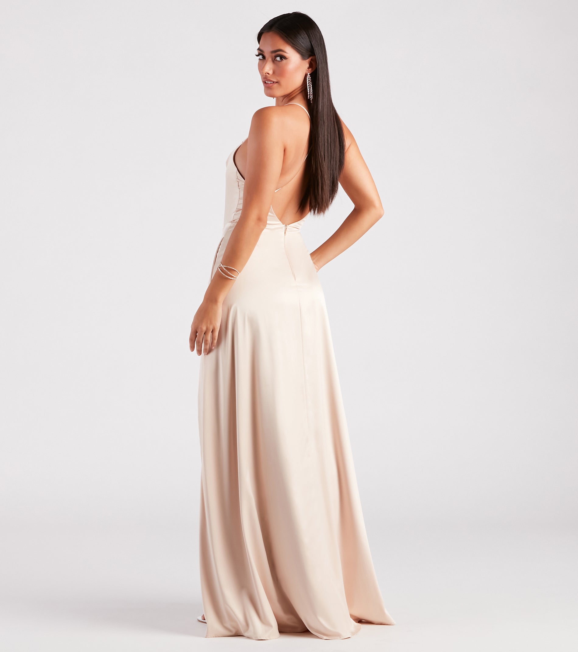 Allura Formal Satin A-Line Dress - Image 6