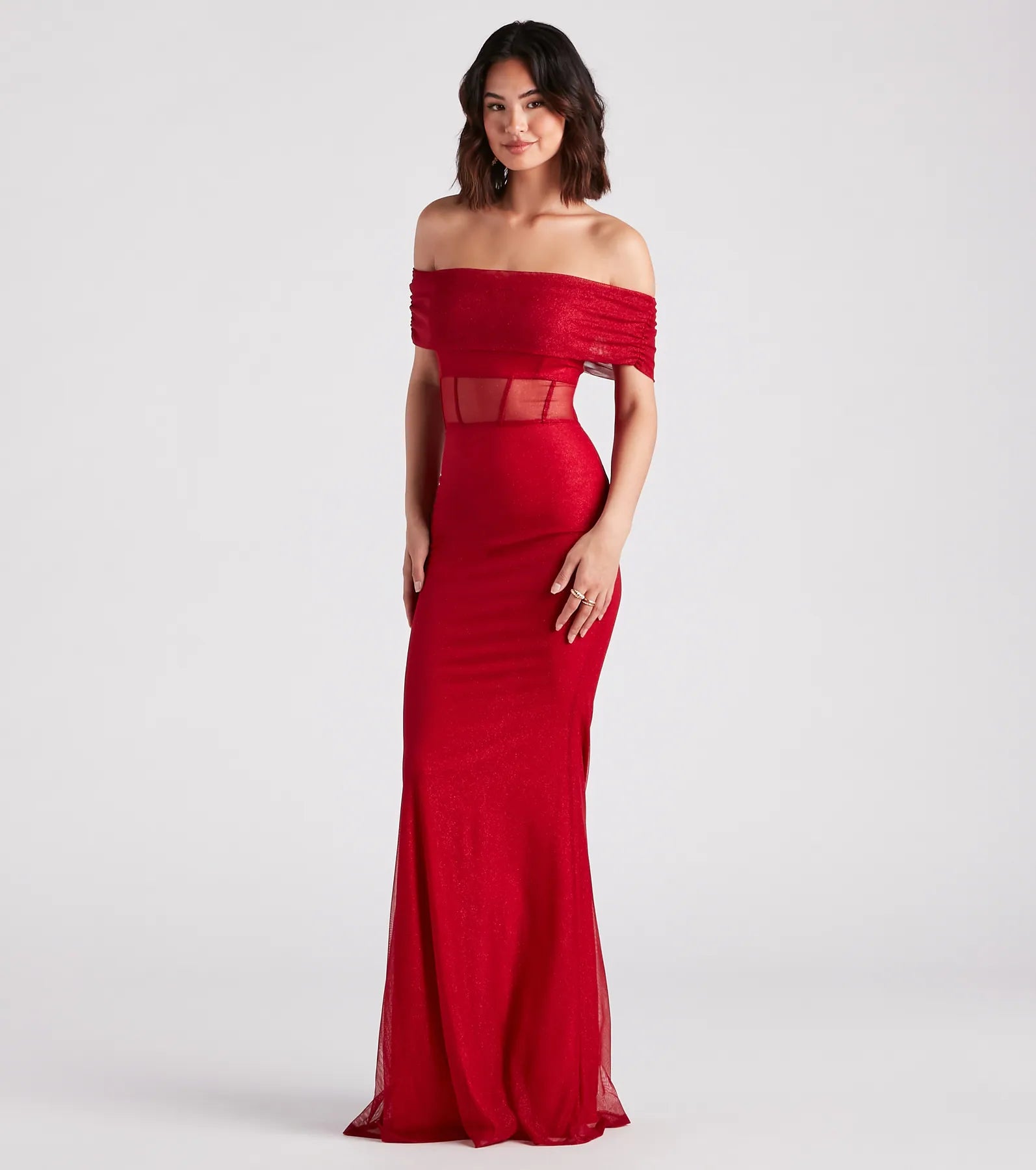 Alice Formal Glitter Off The Shoulder Dress - Image 3