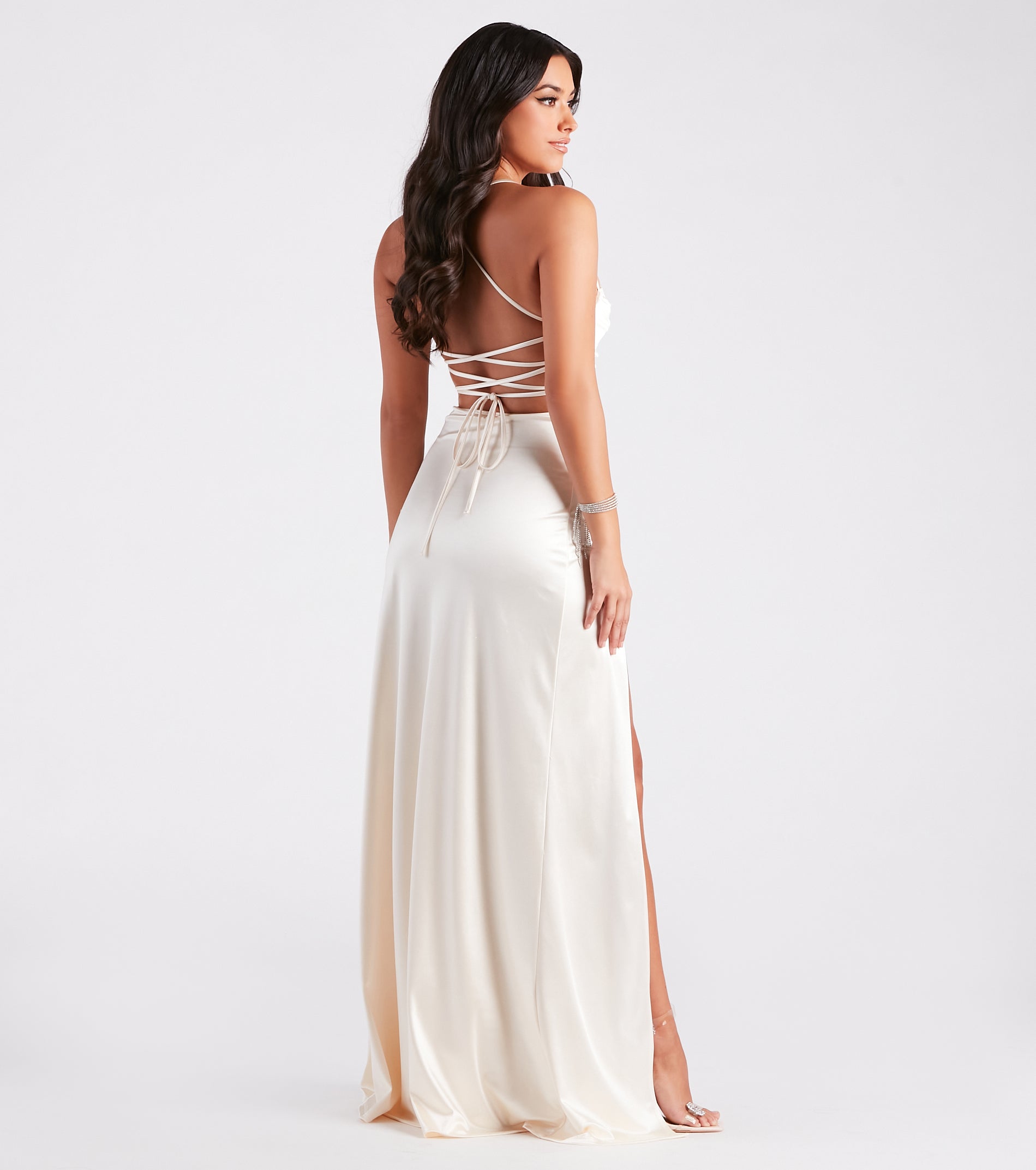 Trixie Formal Satin A-Line Dress - Image 14