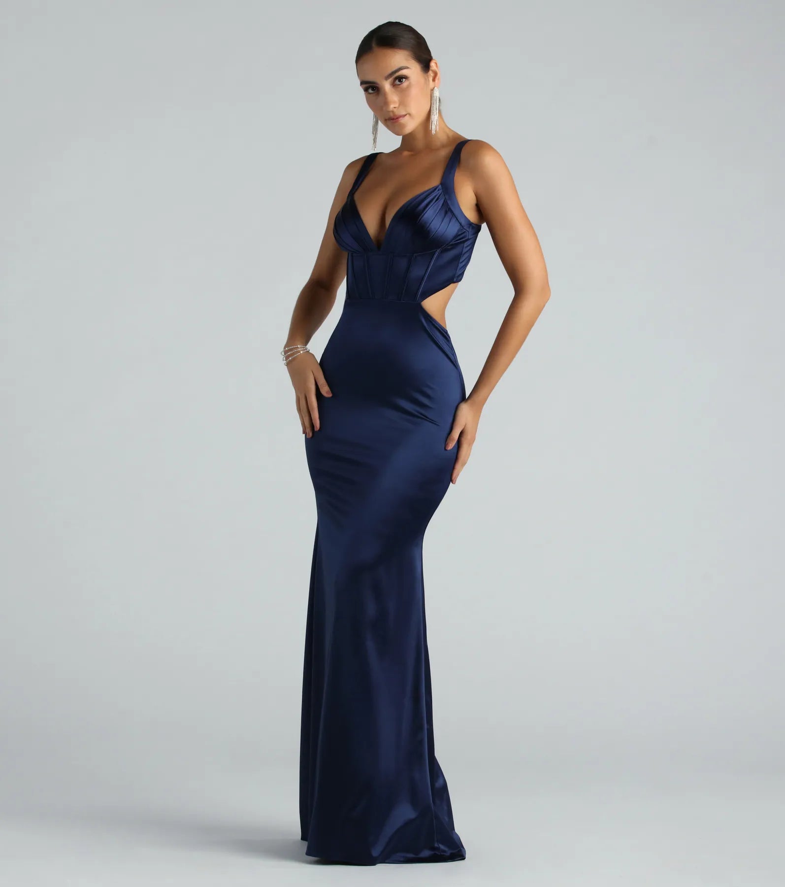 Sloane Satin Corset Formal Dress - Image 15