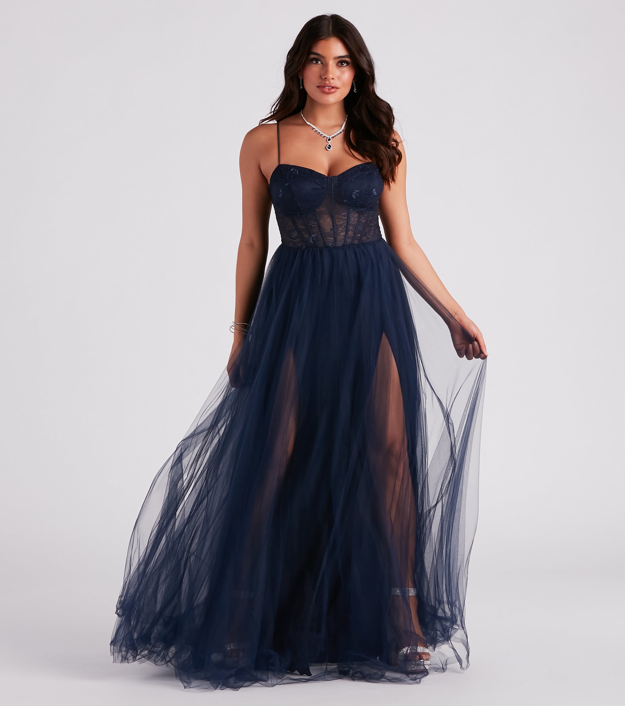 Hailey Lace Bustier Tulle Formal Dress - Image 3