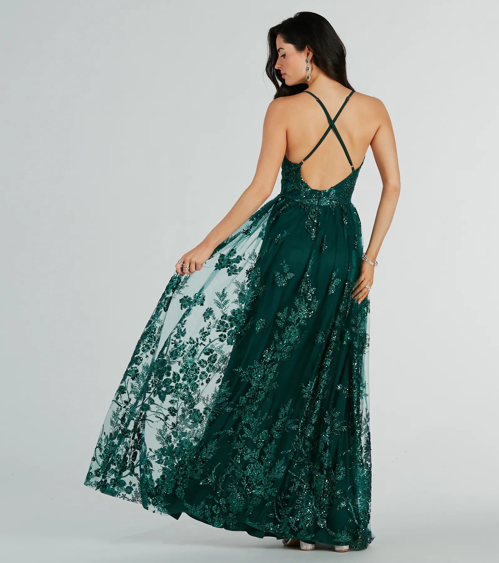 Ayva A-Line Glitter Sequin Tulle Formal Dress - Image 6