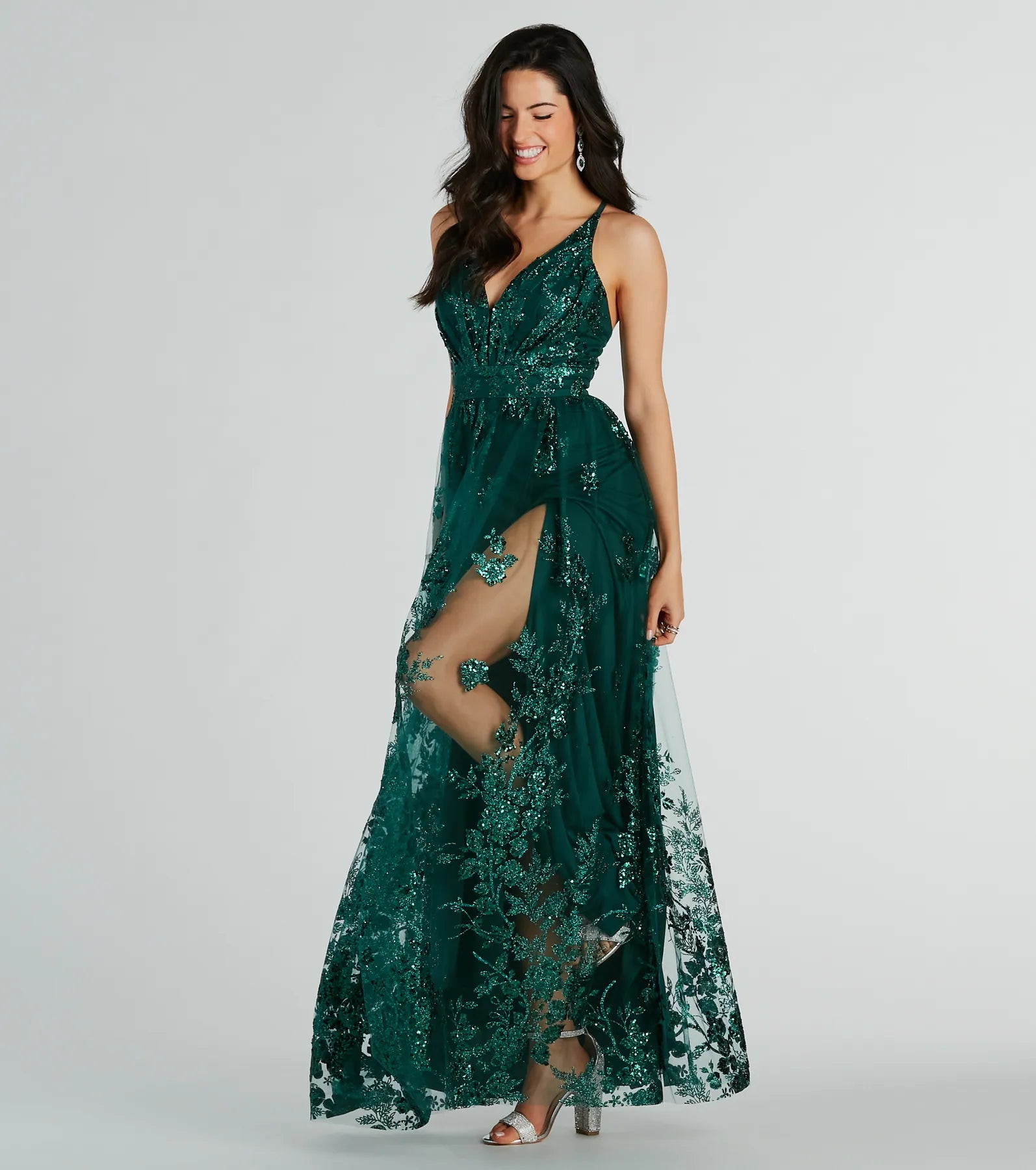 Ayva A-Line Glitter Sequin Tulle Formal Dress - Image 7