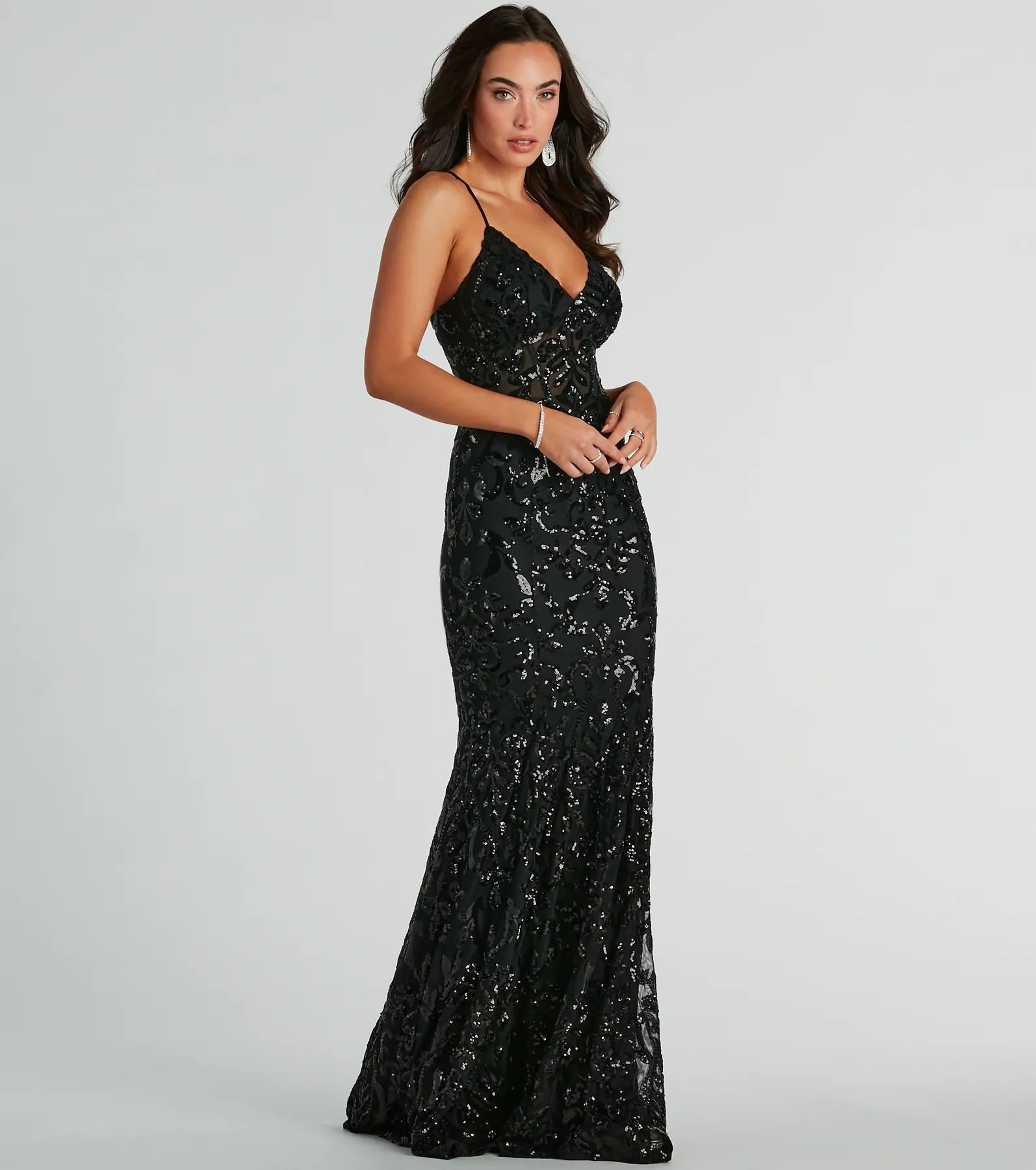 Emma Strappy Back Sequin Mermaid Dress - Image 3