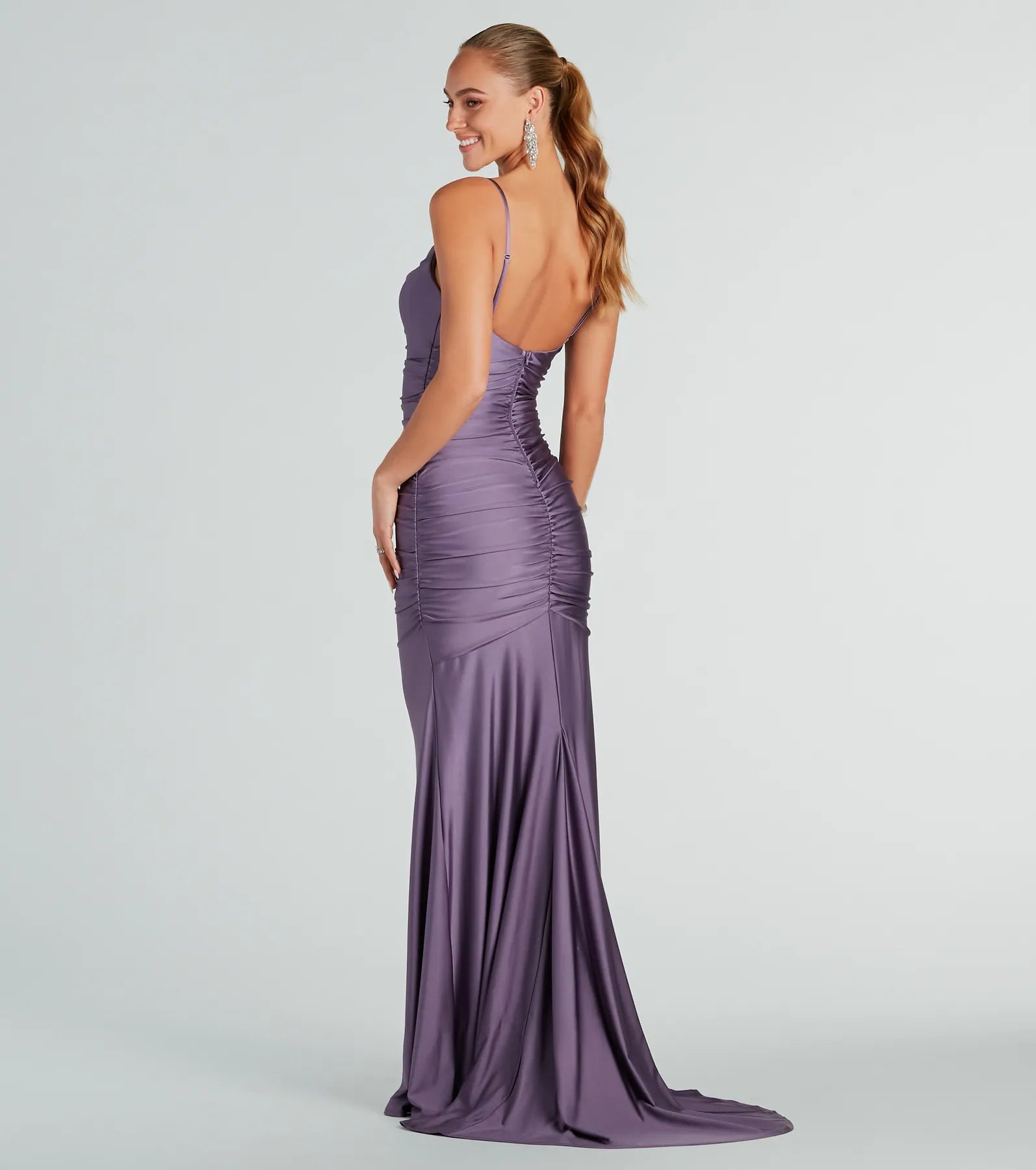Whitley Formal Ruched Long Mermaid Dress - Image 2