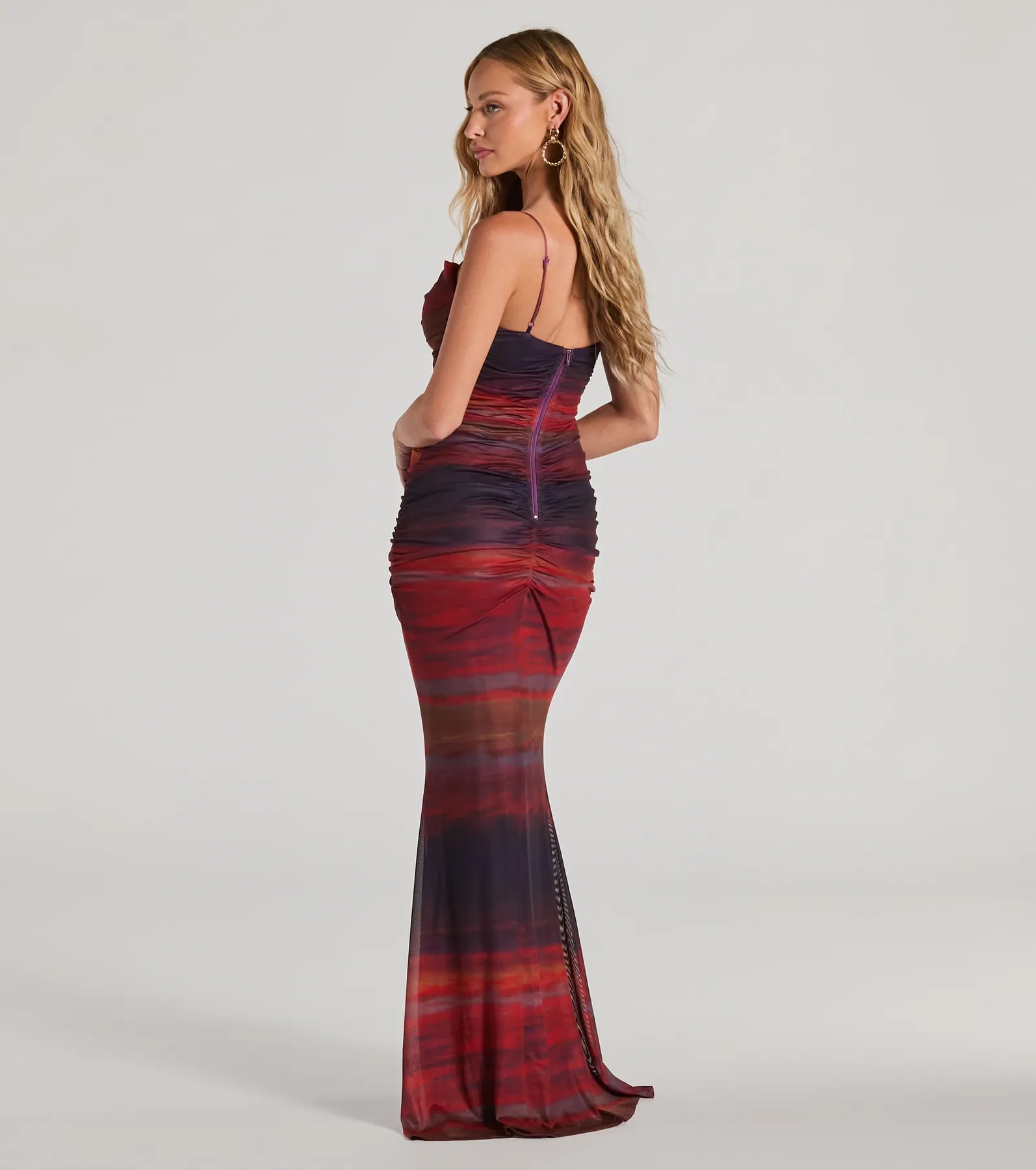 Liv Cowl Neck Abstract Mermaid Formal Dress - Image 2