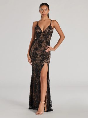 Elodie Beaded Floral Lace Mermaid Dress