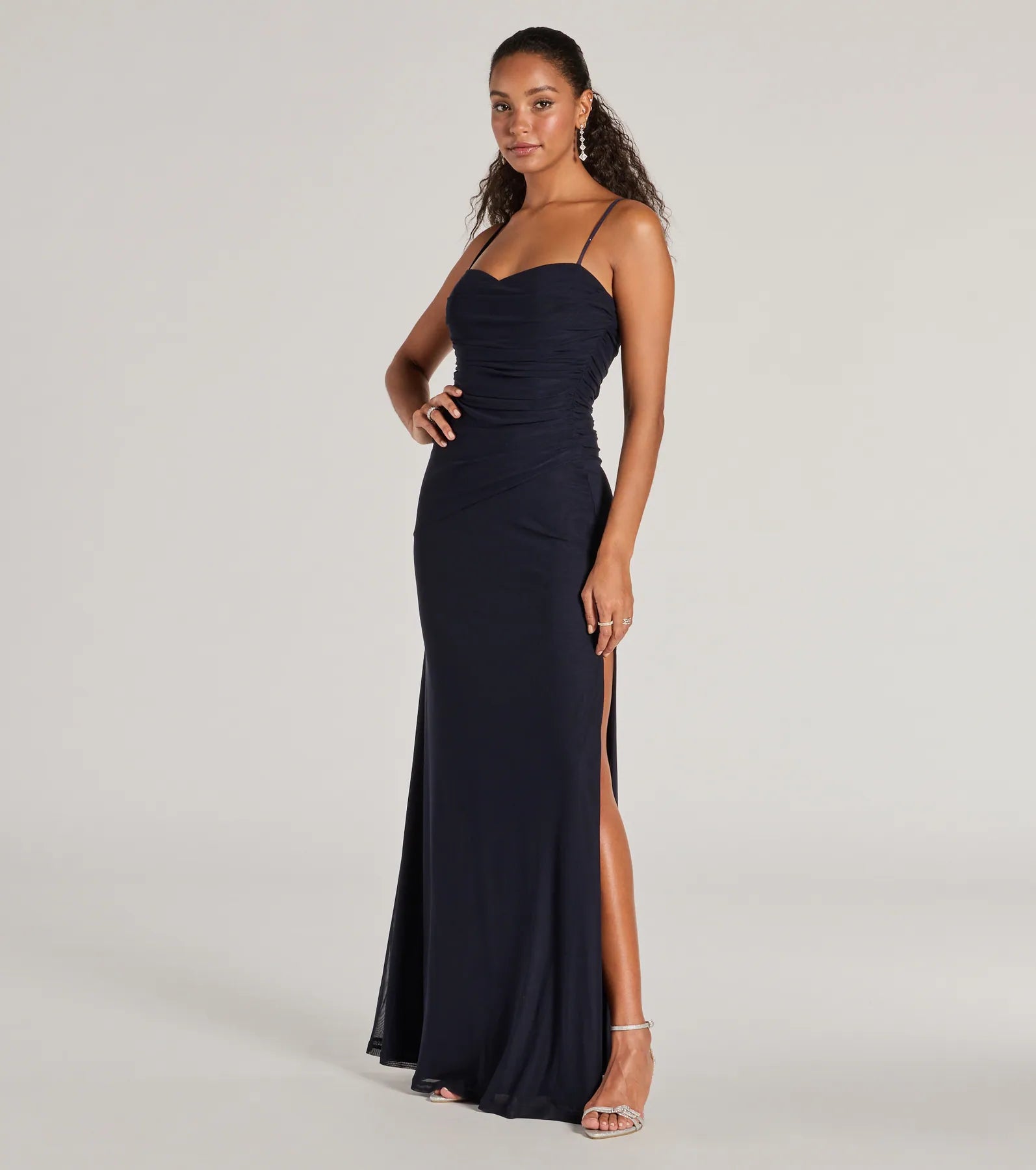 Samira Mesh High Slit A-Line Formal Dress - Image 4