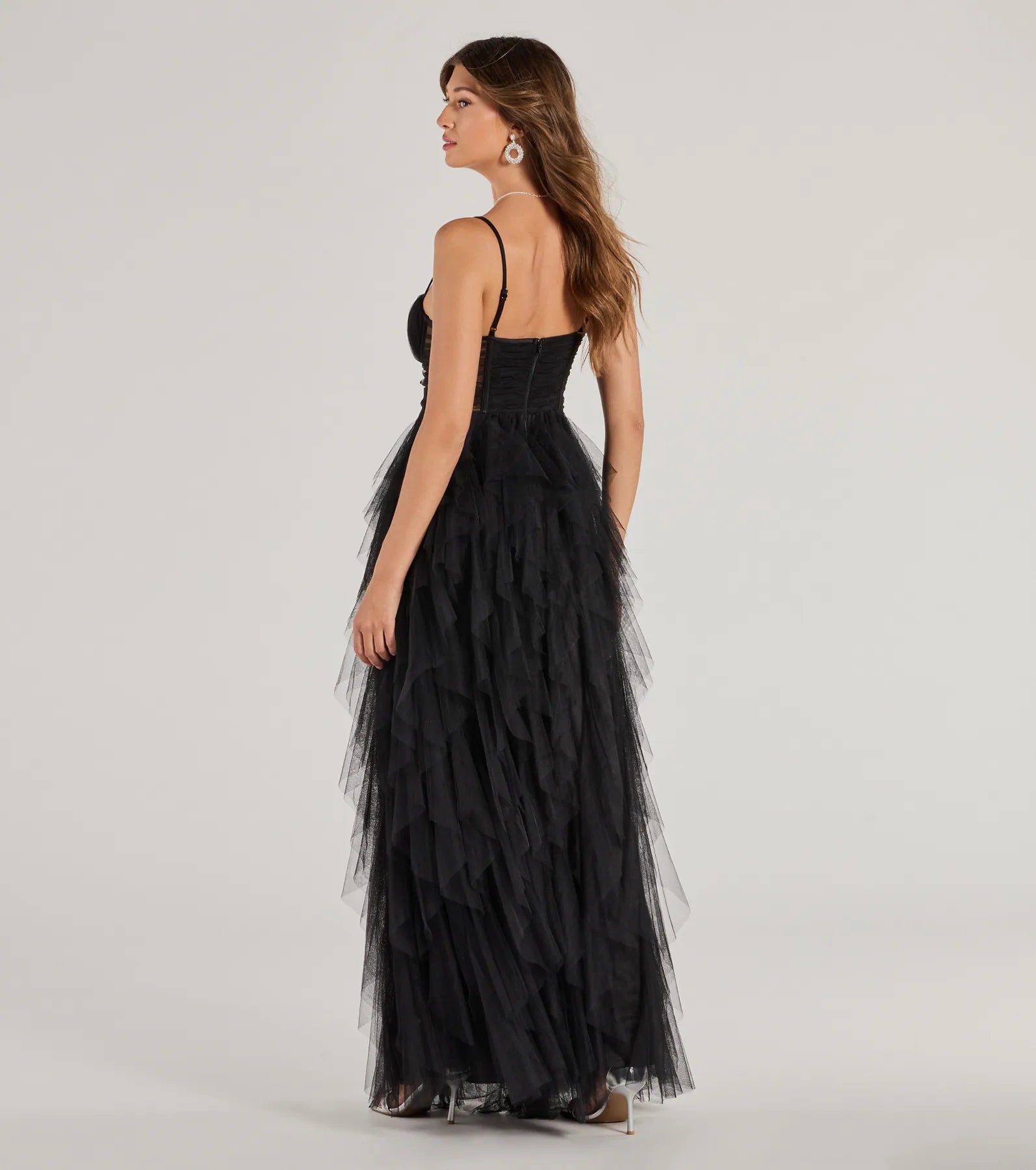 Aletta Long Sleeveless Ruffled A-Line Dress - Image 2