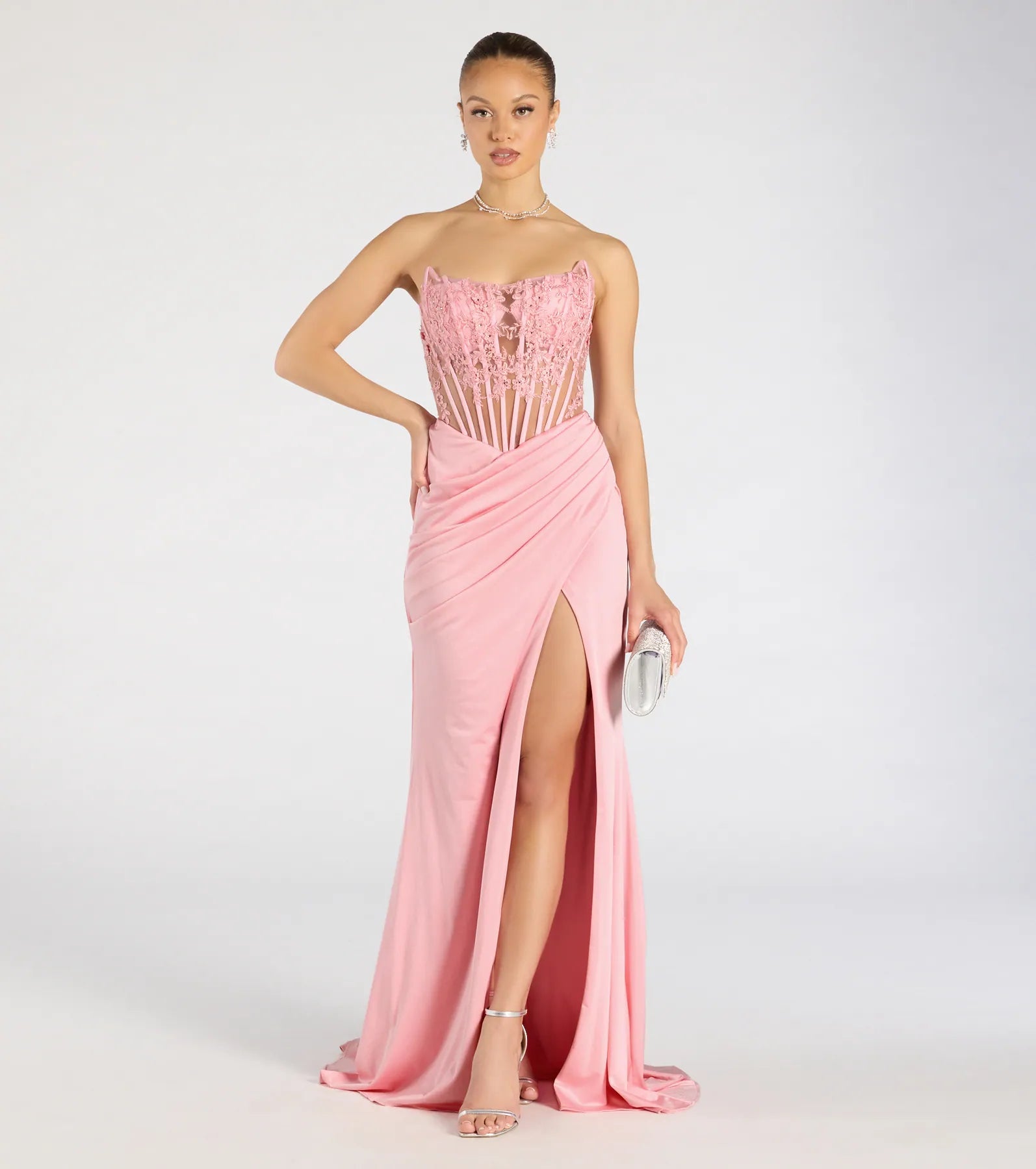 Shayla Strapless Corset Lace Formal Dress - Image 12