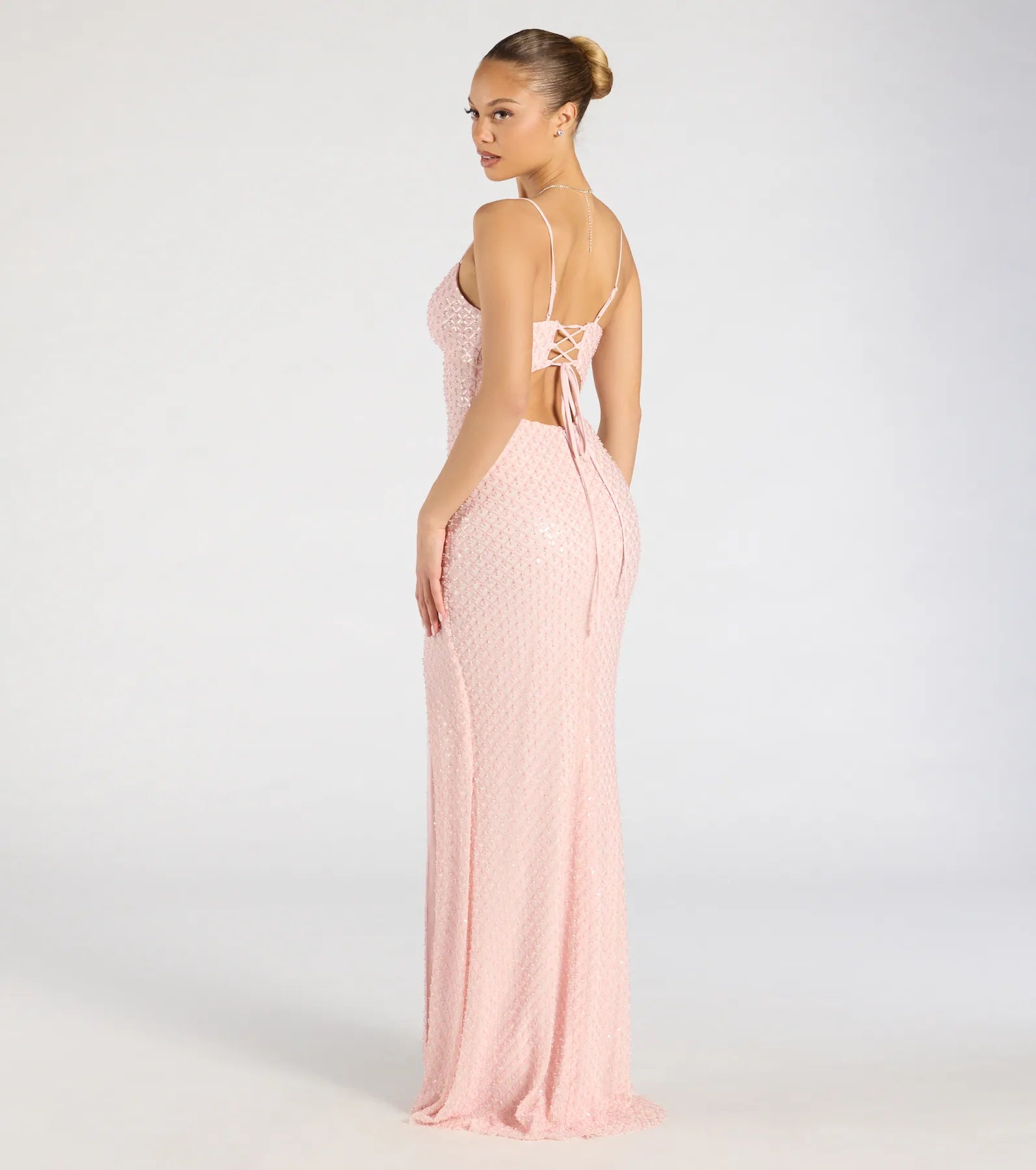 Valeria Cutout Lace-Up Sequin Beaded Formal Dress - Image 6
