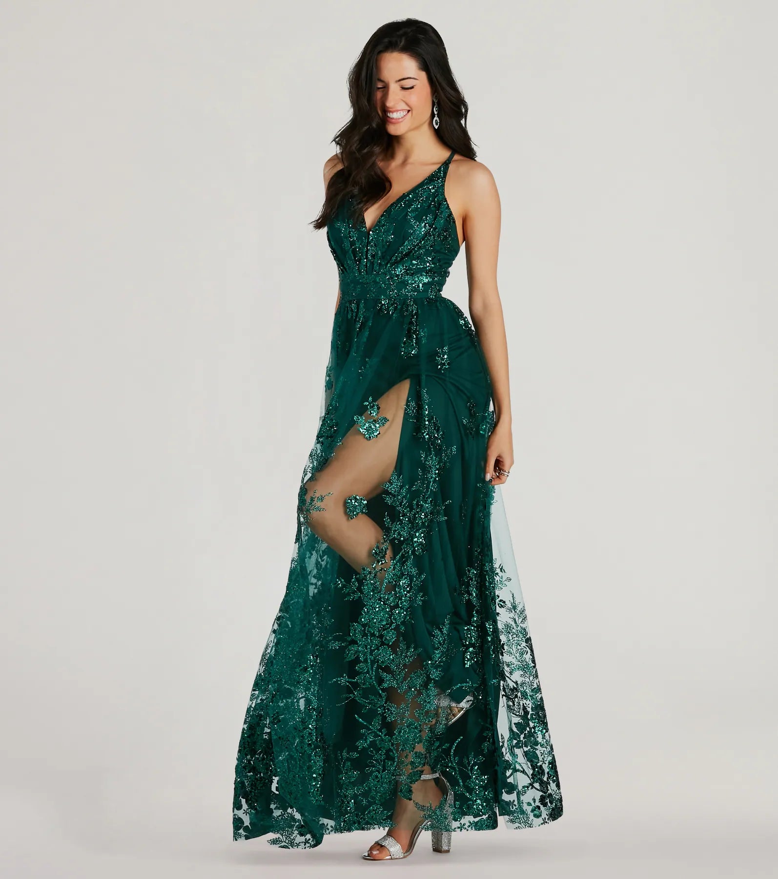 Ayva A-Line Glitter Sequin Tulle Formal Dress - Image 19