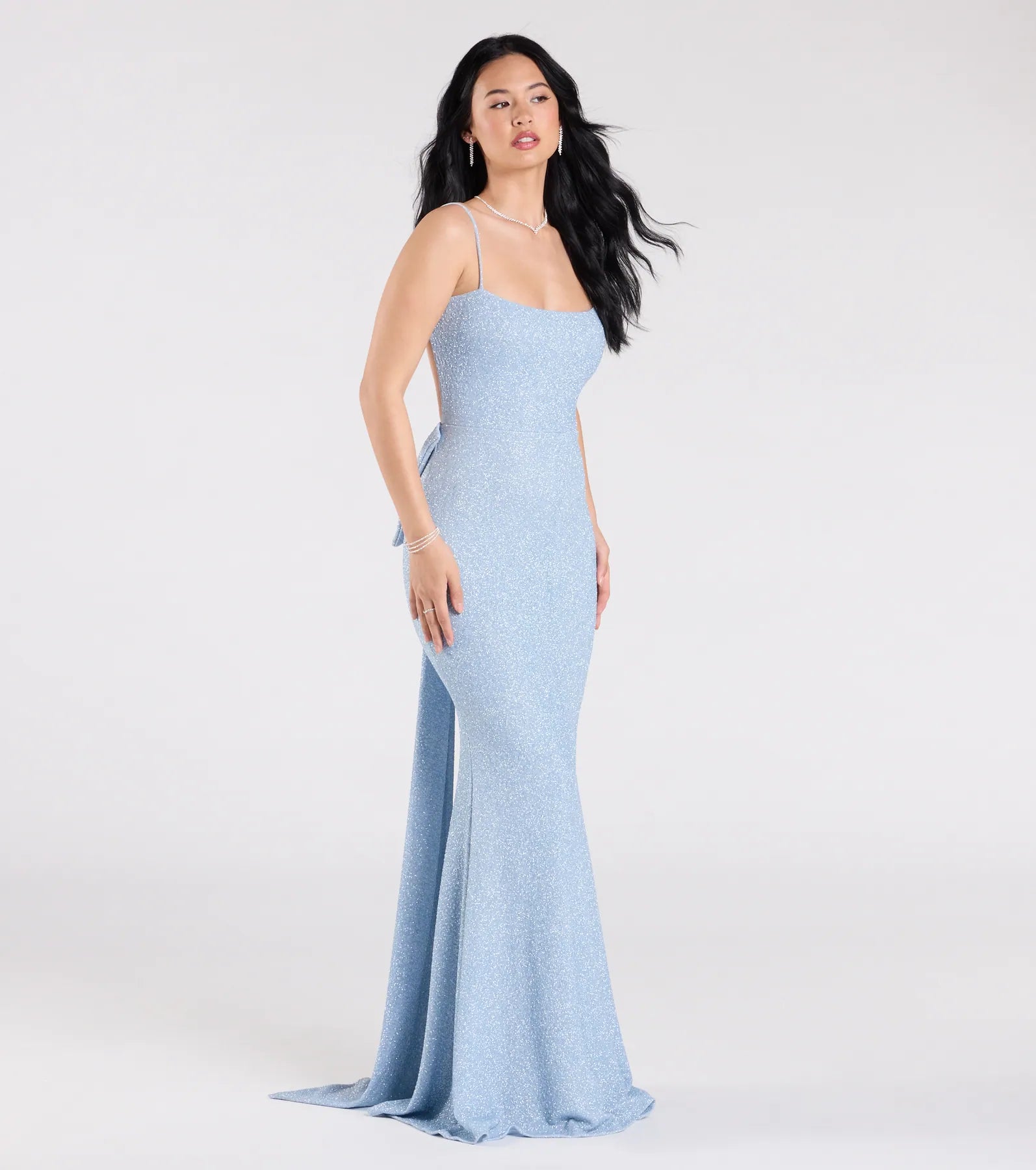 Gwendolyn Glitter Knit Bow-Back Mermaid Dress - Image 23