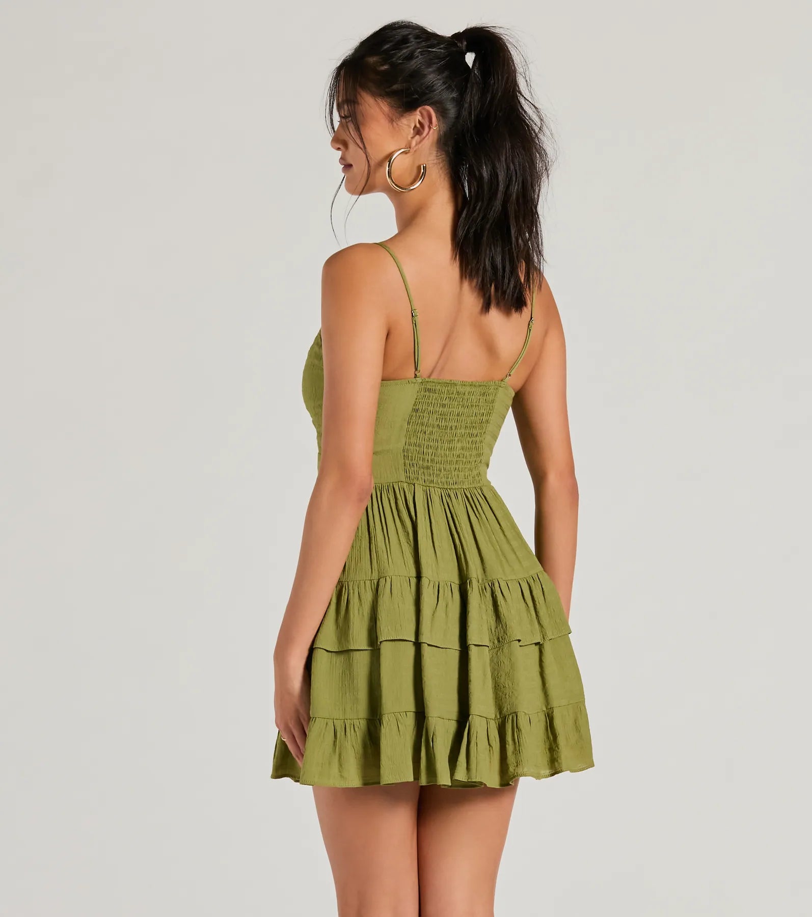 Charming Allure Tie-Front Ruffled Skater Dress - Image 2