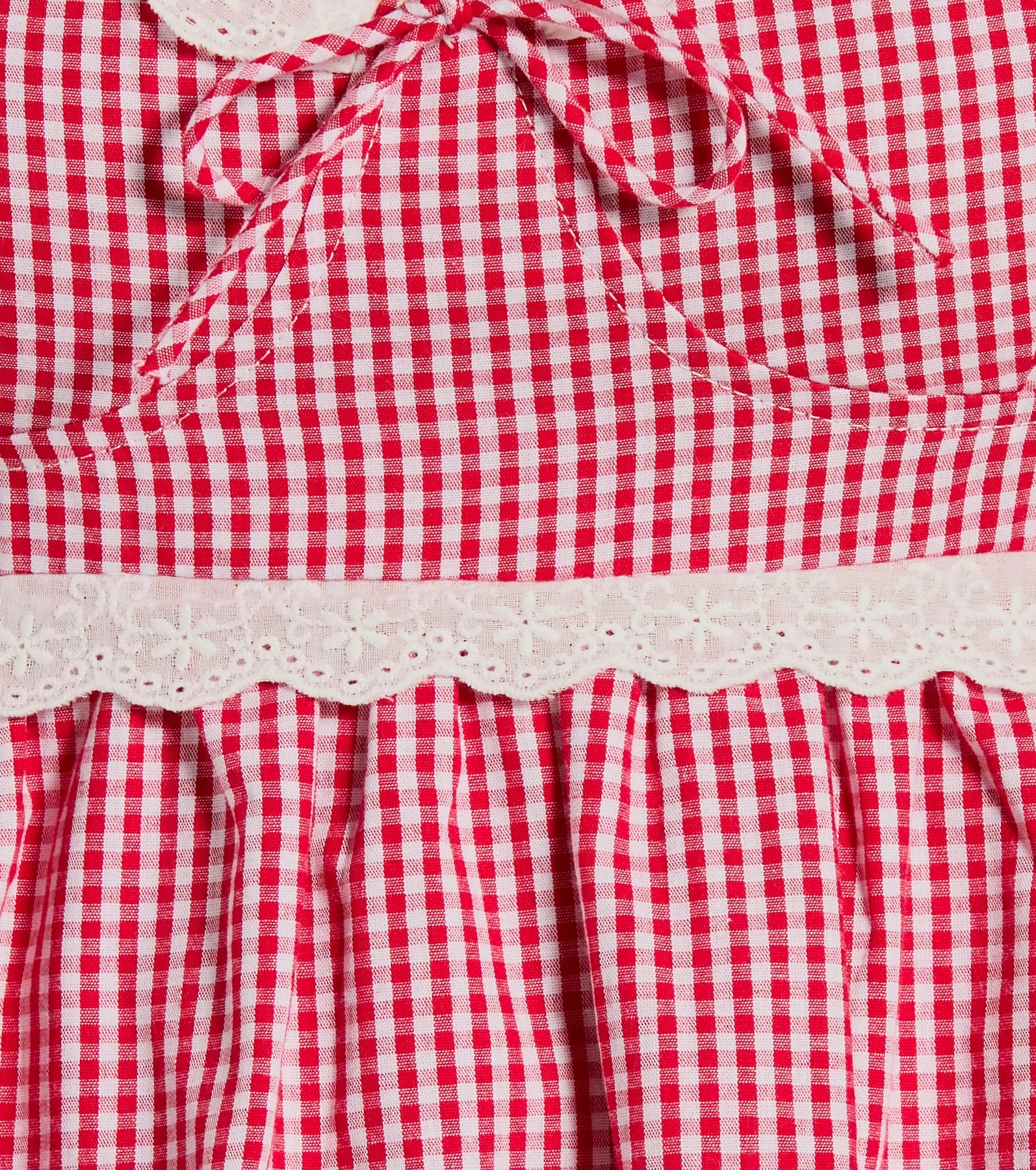 Life's A Picnic Sweetheart Lace Gingham Mini Dress - Image 6