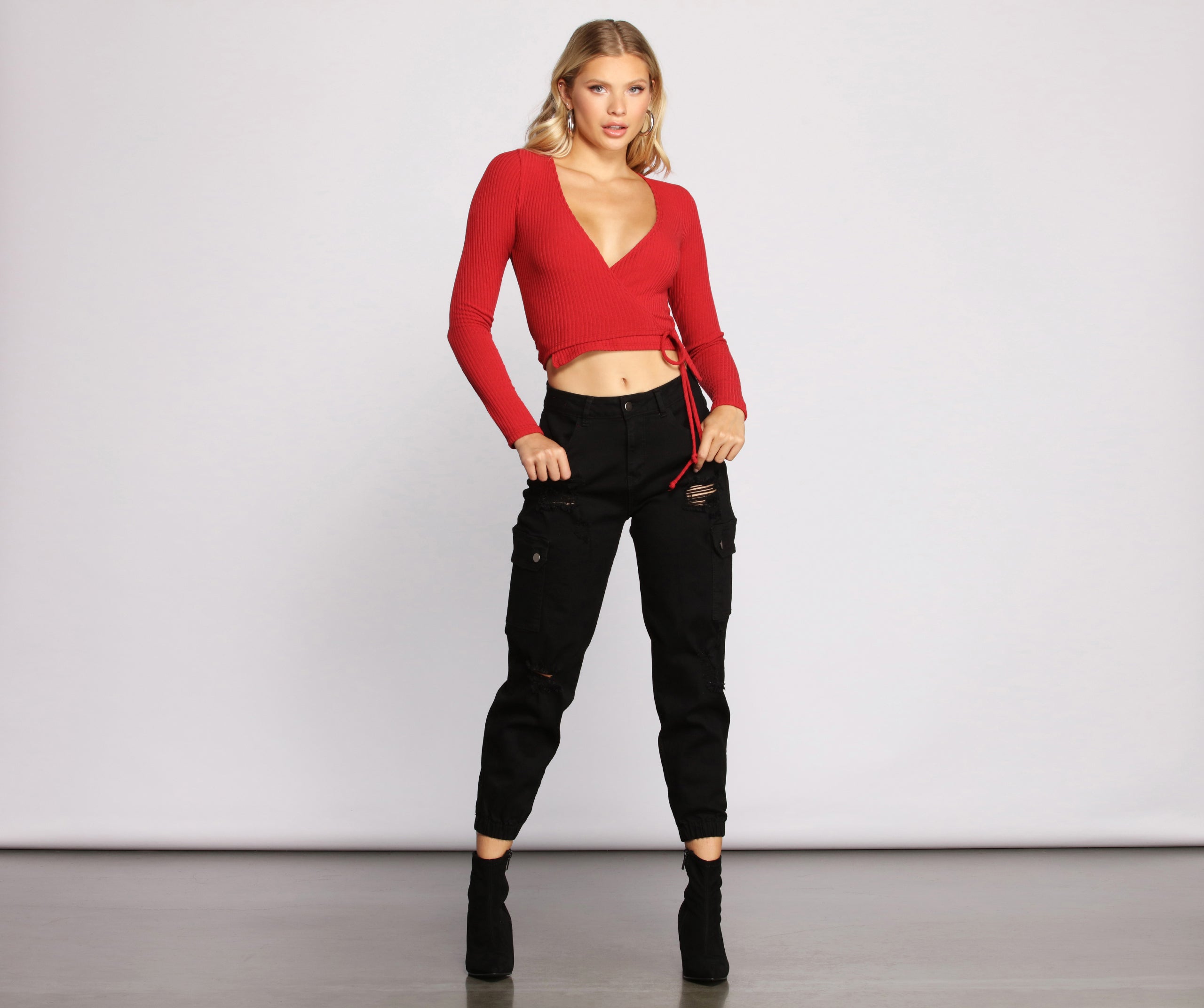 Simply Chic Wrap Front Crop Top - Image 8