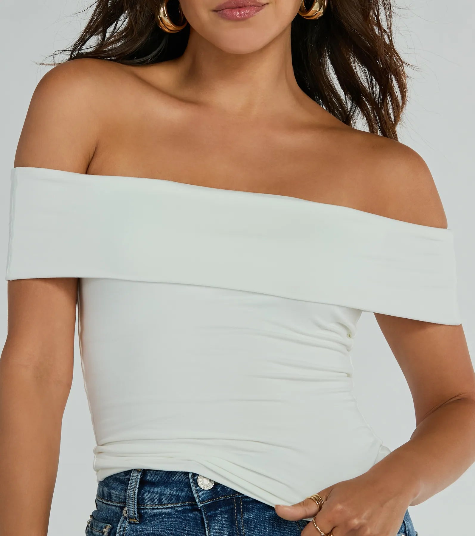 Spotted In Town Off-The-Shoulder Crop Top - Image 12