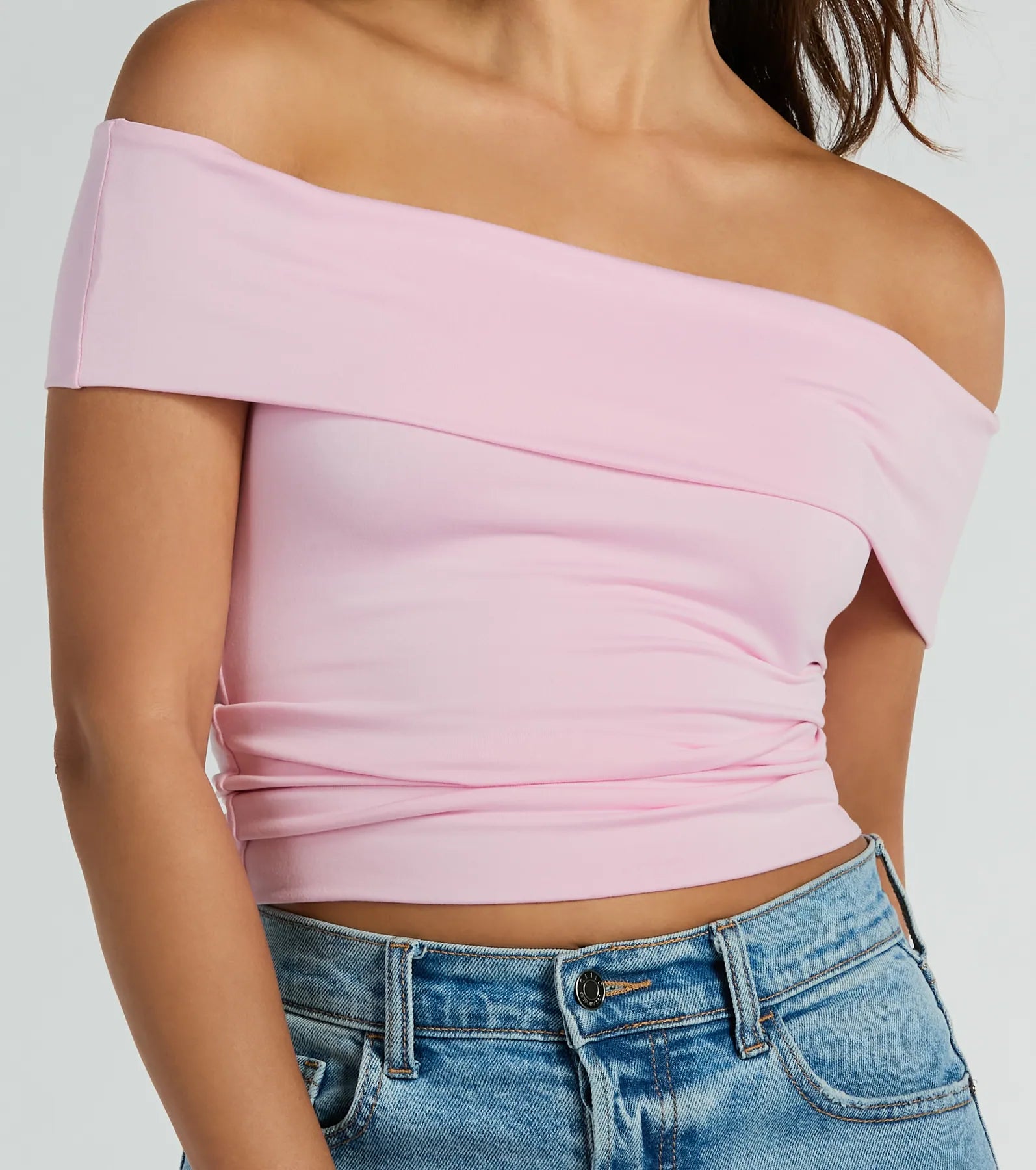 Spotted In Town Off-The-Shoulder Crop Top - Image 4