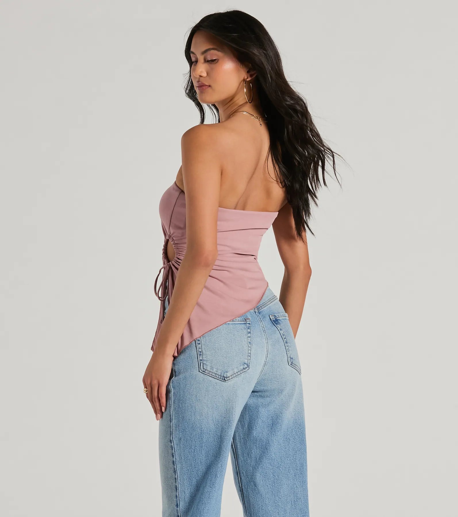 Unique Addition Strapless Cut Out Tube Crop Top - Image 6