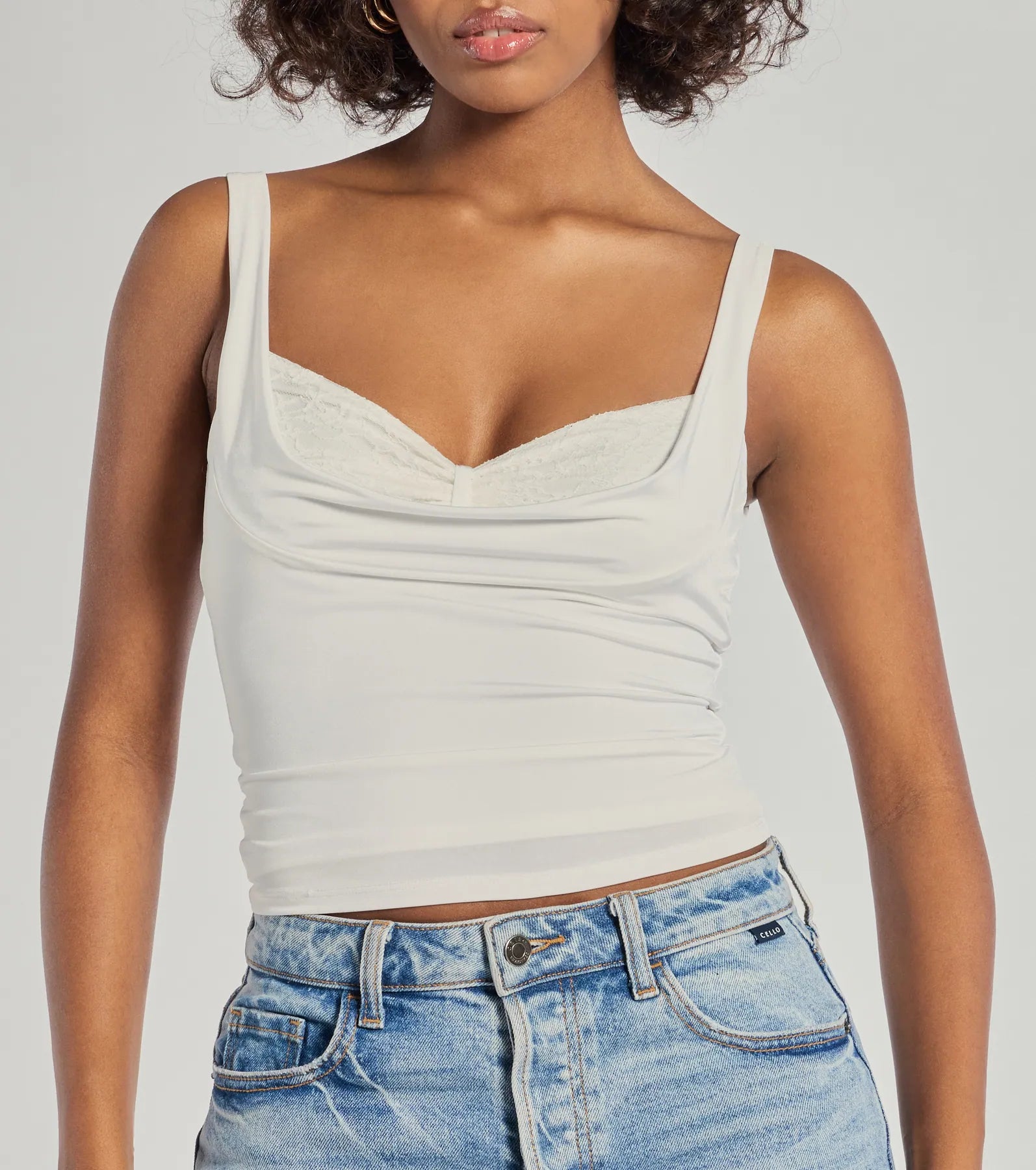 Glam Flair Sleeveless Cowl Neck Top - Image 4