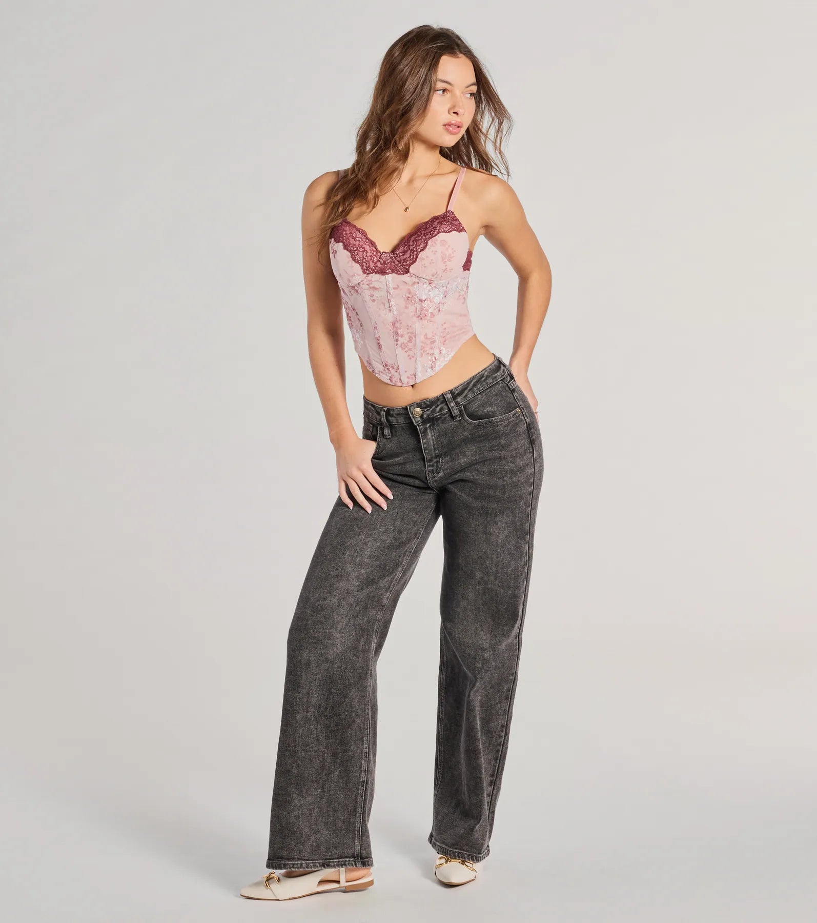 Sweet And Sultry Floral Lace Mesh Bustier Top - Image 4
