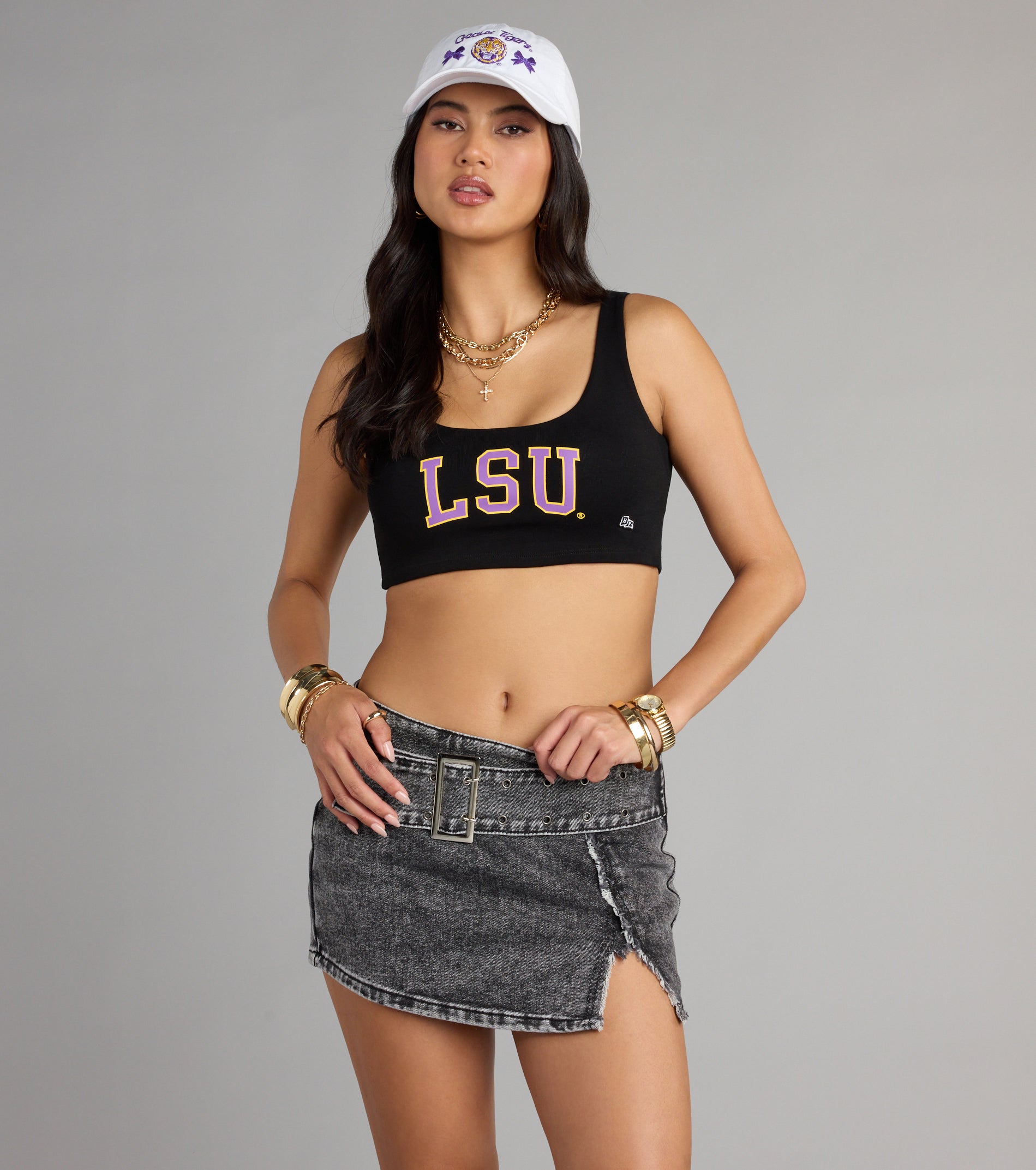 Study Break Slay LSU® Cropped Tank Top - Image 2