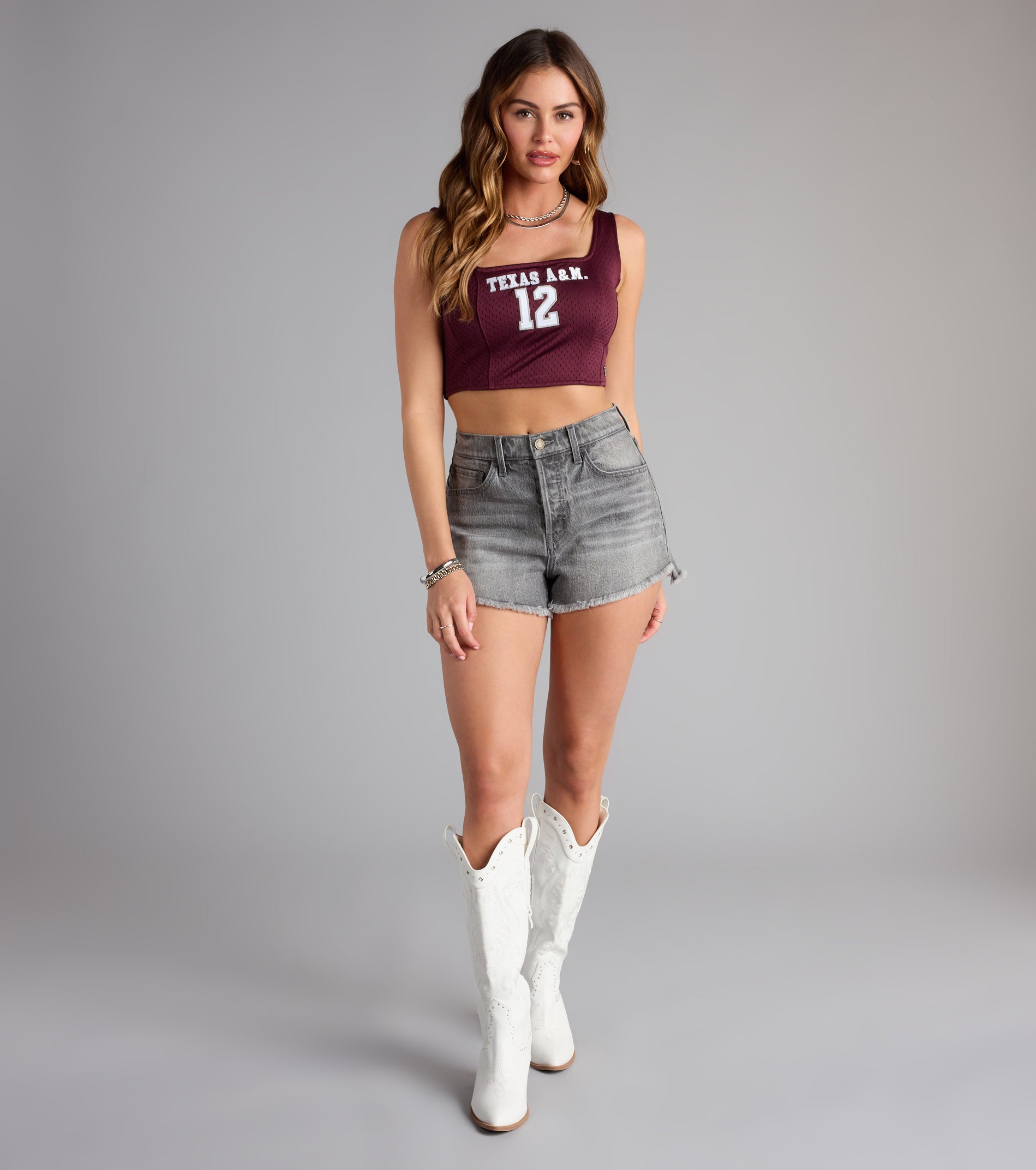 Score To Slay Texas A&M® Jersey Corset Top - Image 3