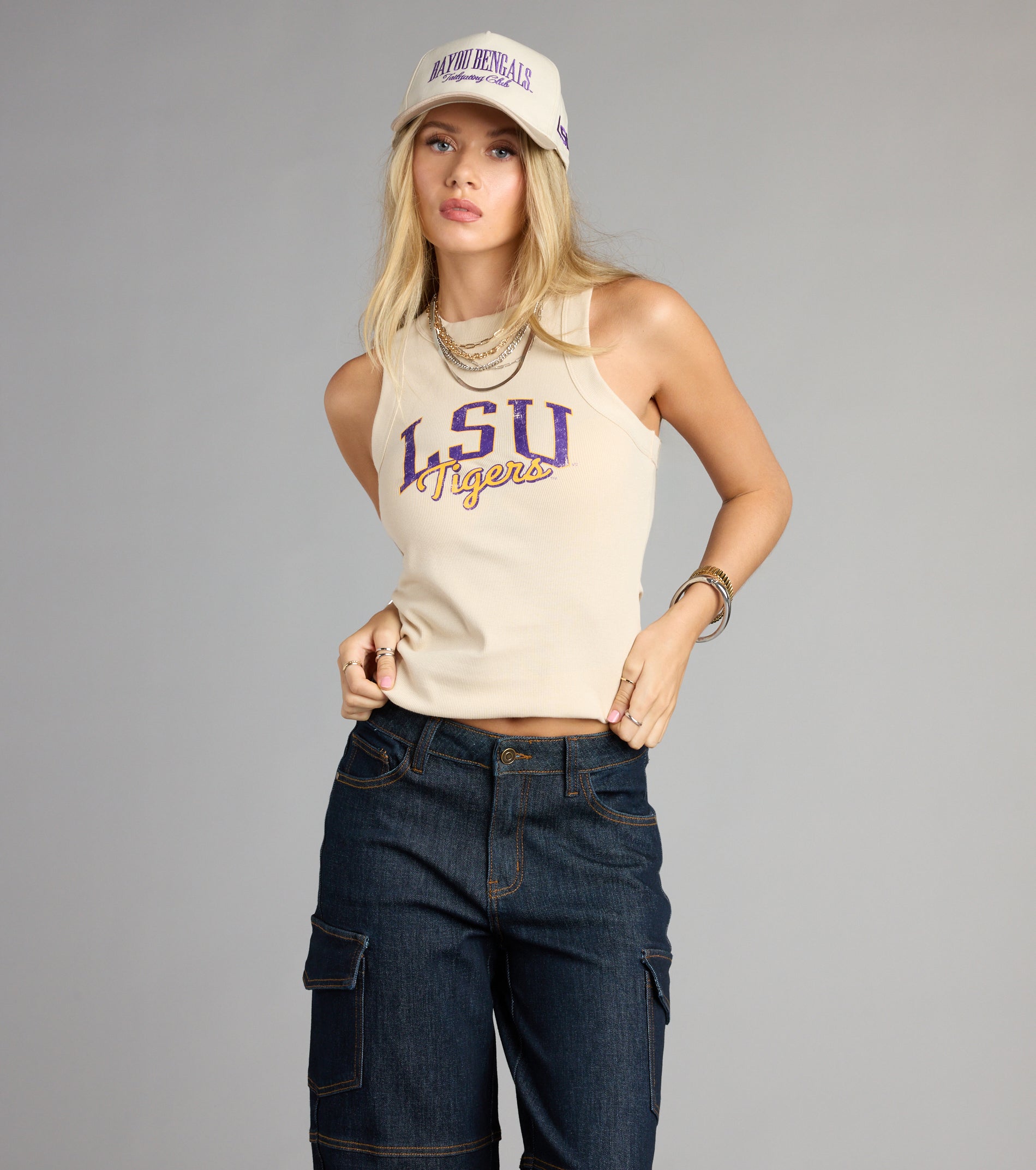Bayou Babe LSU® Tigers® Ribbed Tank Top - Image 4