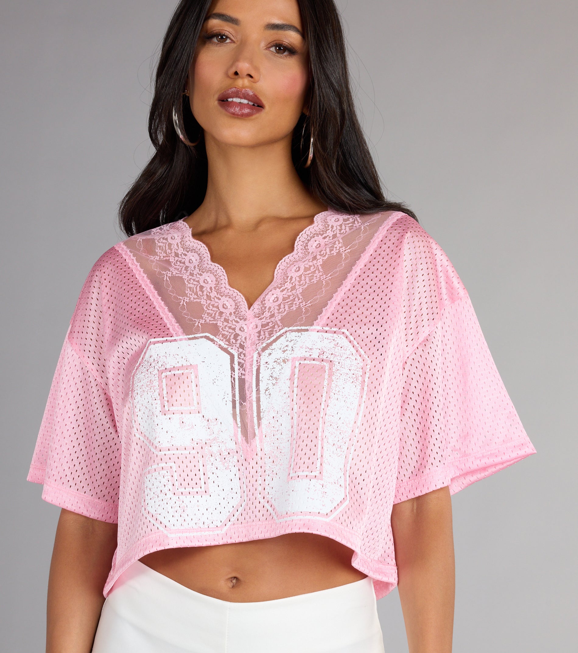 90s Lace Trim Mesh Graphic Tee - Image 12