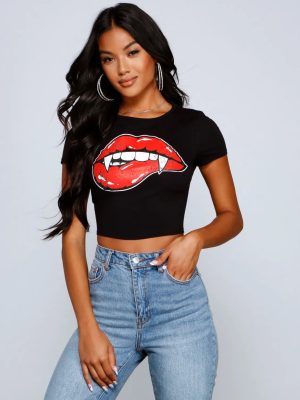Just Bitten Cropped Graphic Tee