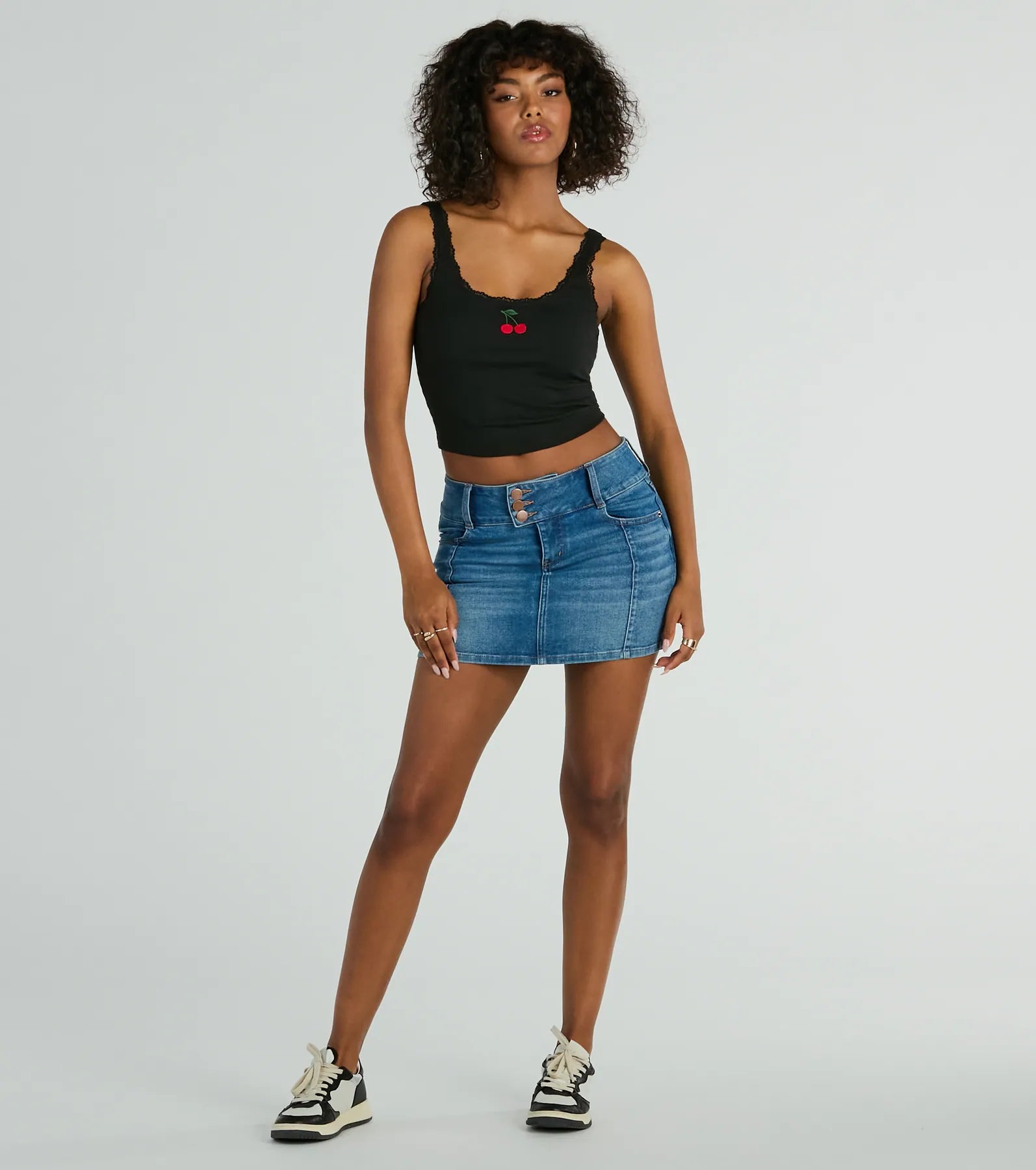 Cherry Picking Lace Trim Tank Top - Image 3