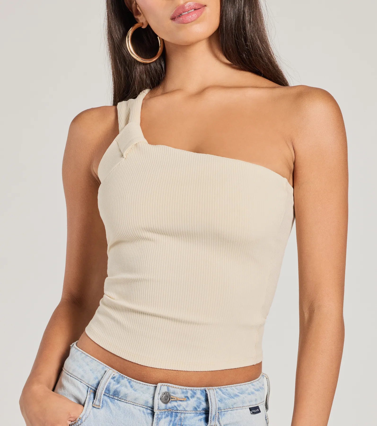 Cutely Charming One-Shoulder Crop Top - Image 4
