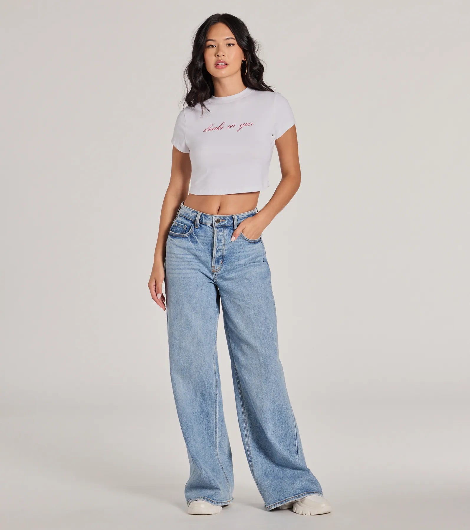 Drinks On You Cropped Graphic Tee - Image 3