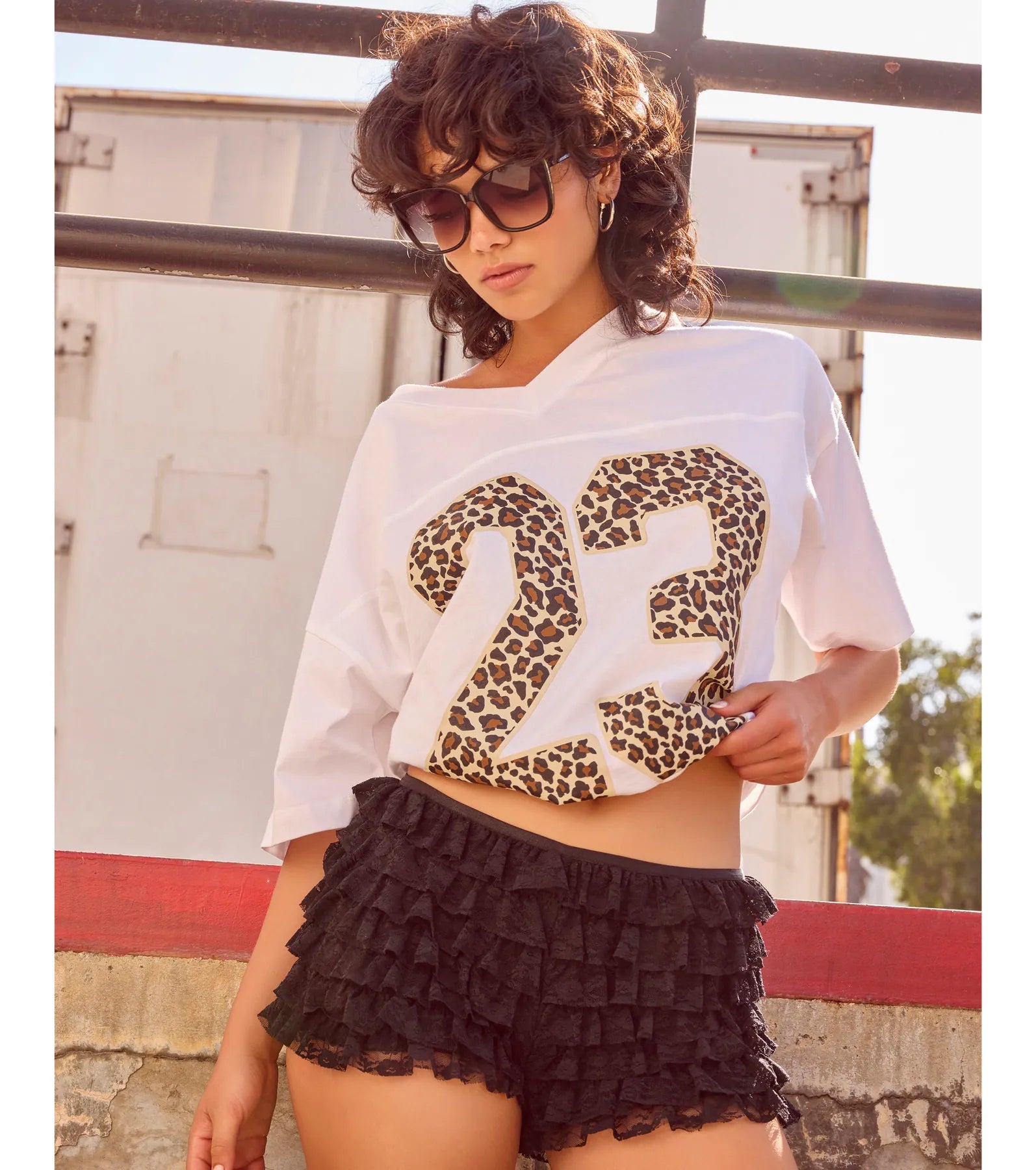 23 Leopard Print Oversized Graphic Tee - Image 5