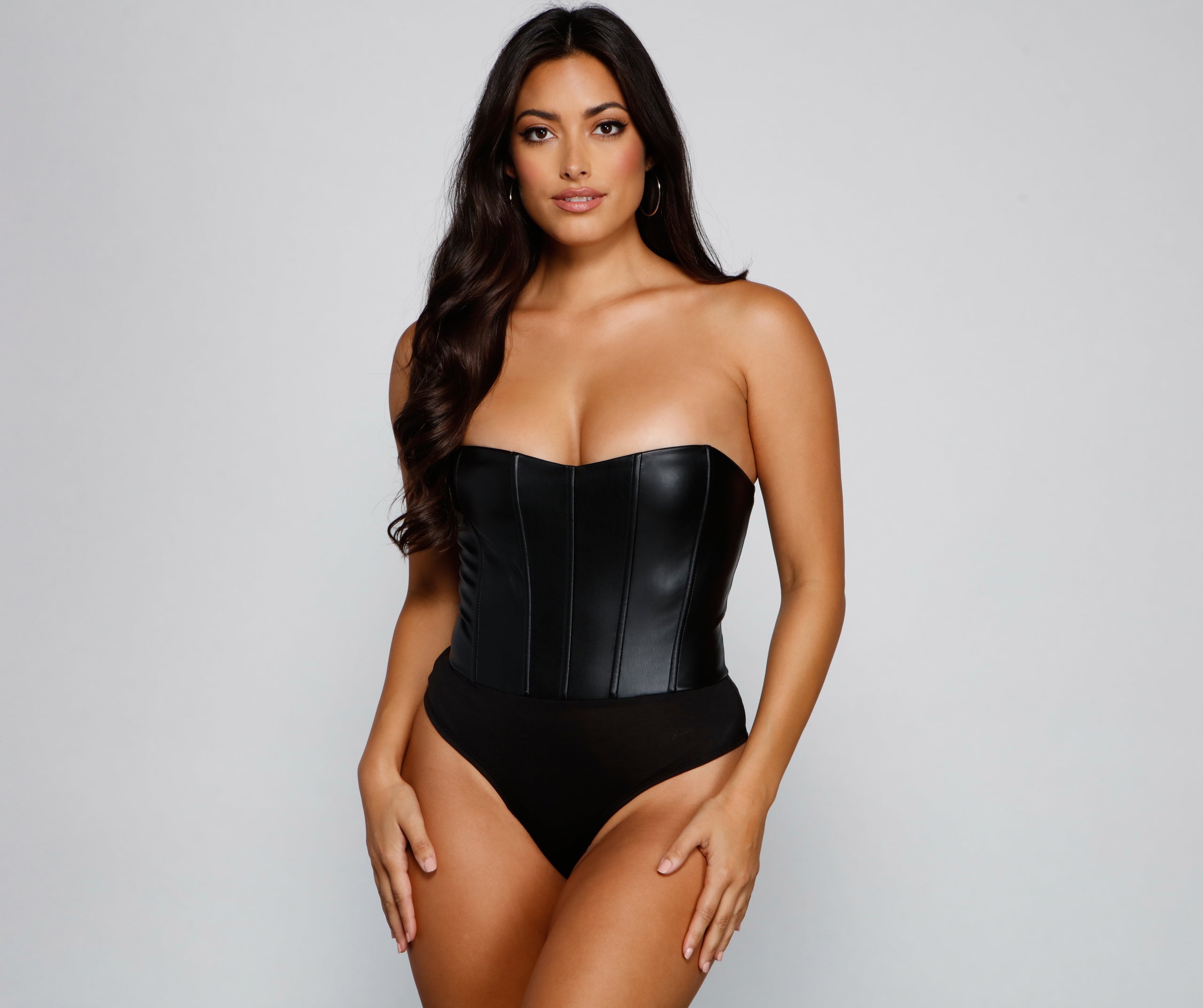 Edgy Sleek Corset Bodysuit - Image 5