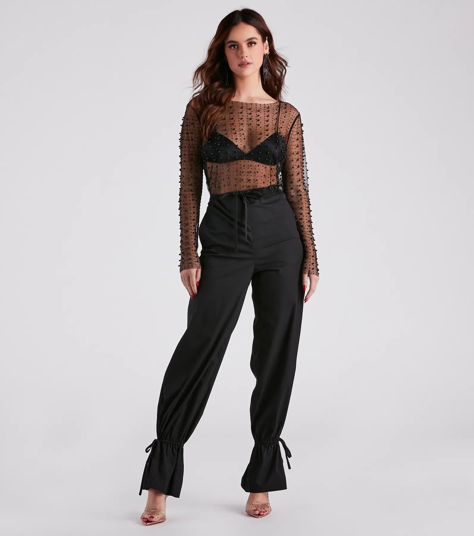 Beautifully Beaded Mesh Crop Top - Image 7