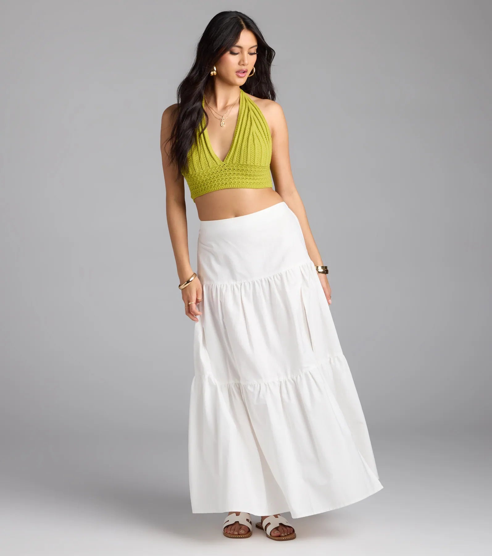 Stroll In The Sand Halter Crochet Crop Top - Image 4