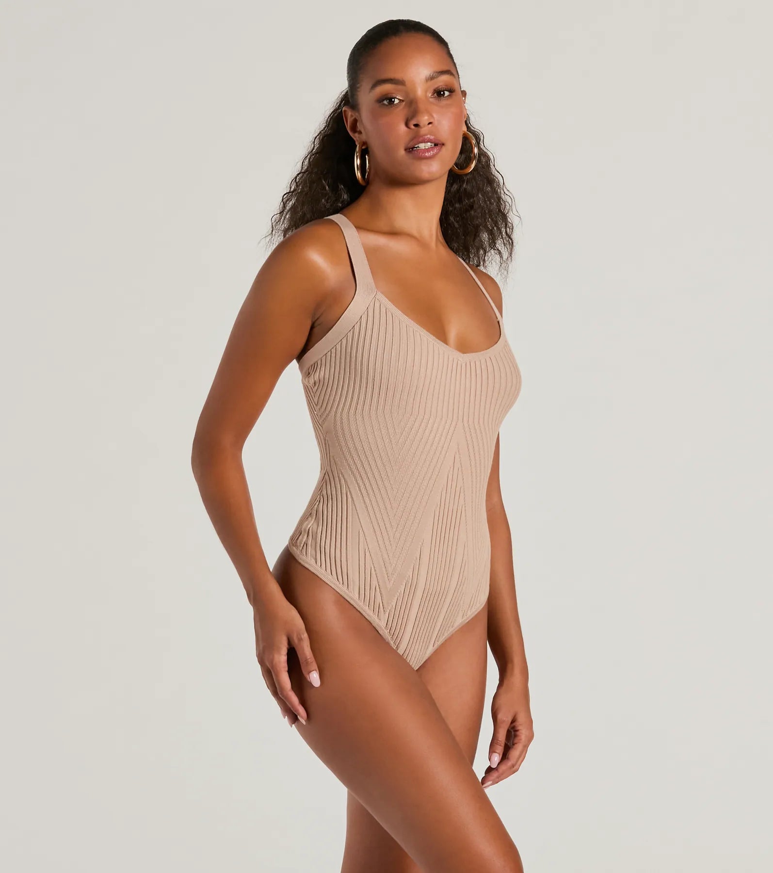 Up A Notch Sleeveless V-Neck Knit Bodysuit - Image 2