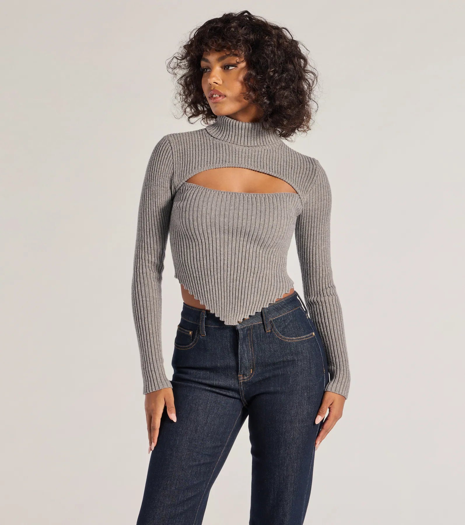 Chic Muse Ribbed Knit Cutout Crop Top - Image 6