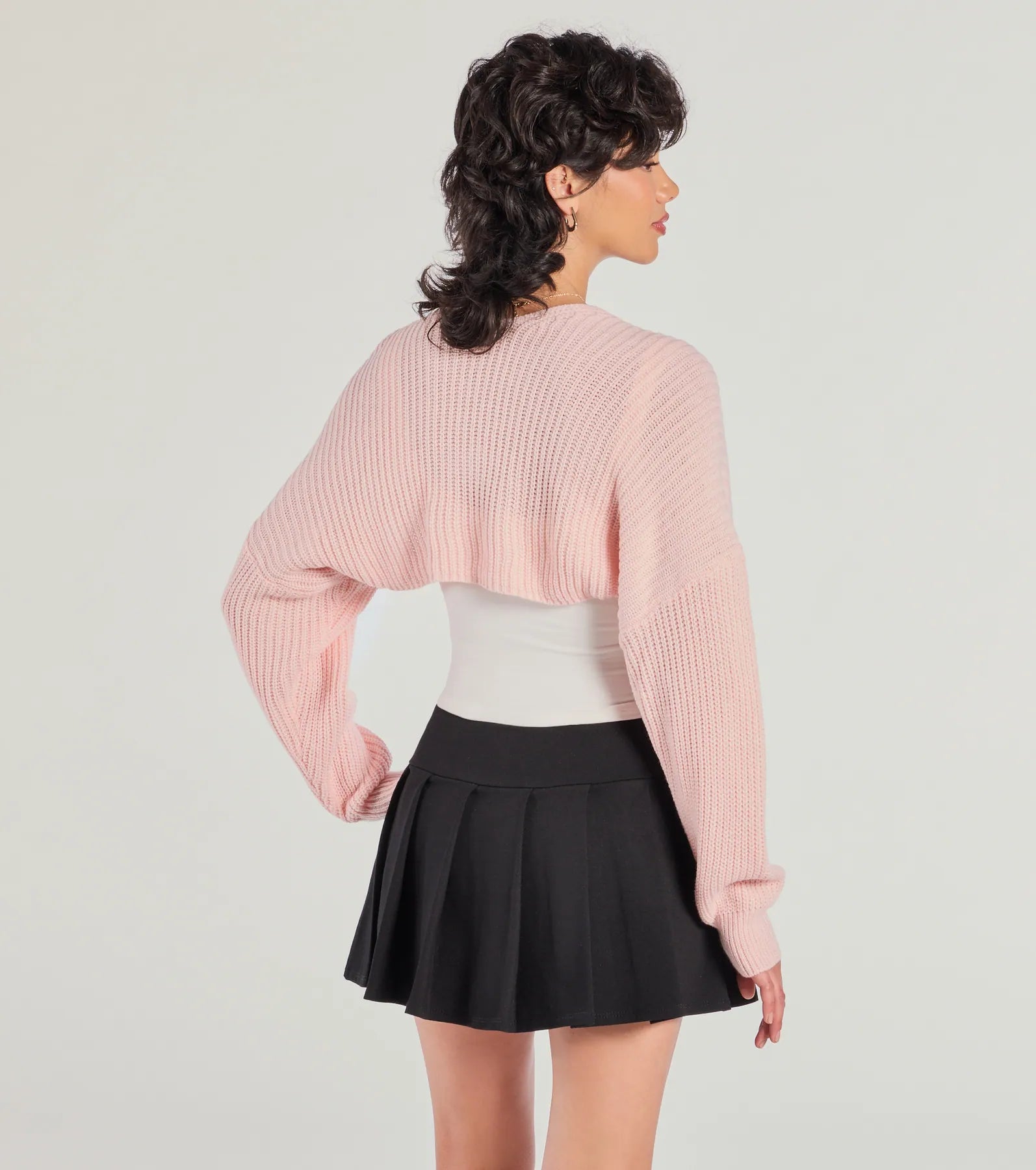 Sweet And Cozy Oversized Knit Sweater Bolero - Image 11